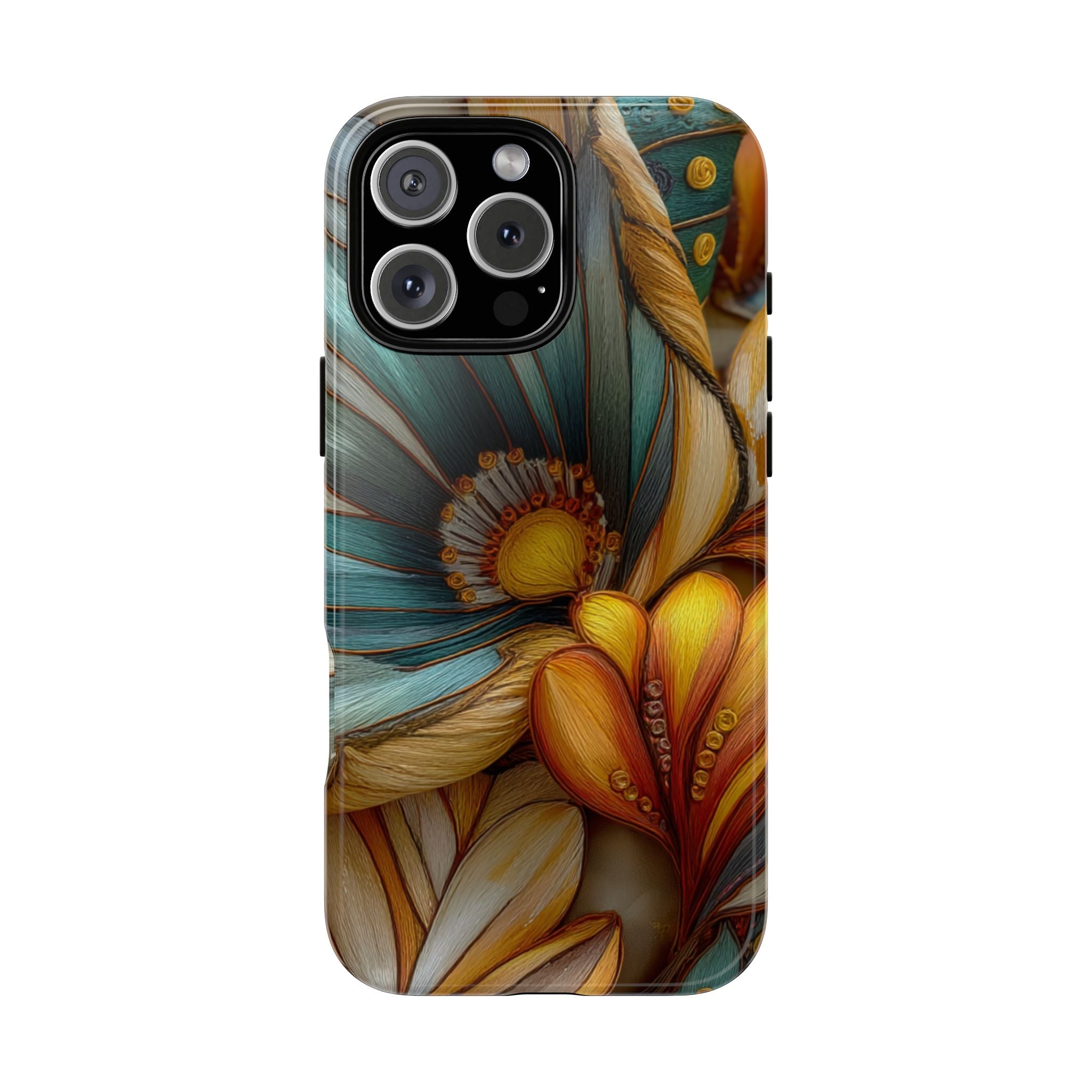Sculpted Bloom Phone Case | 3D Embroidery style Botanical