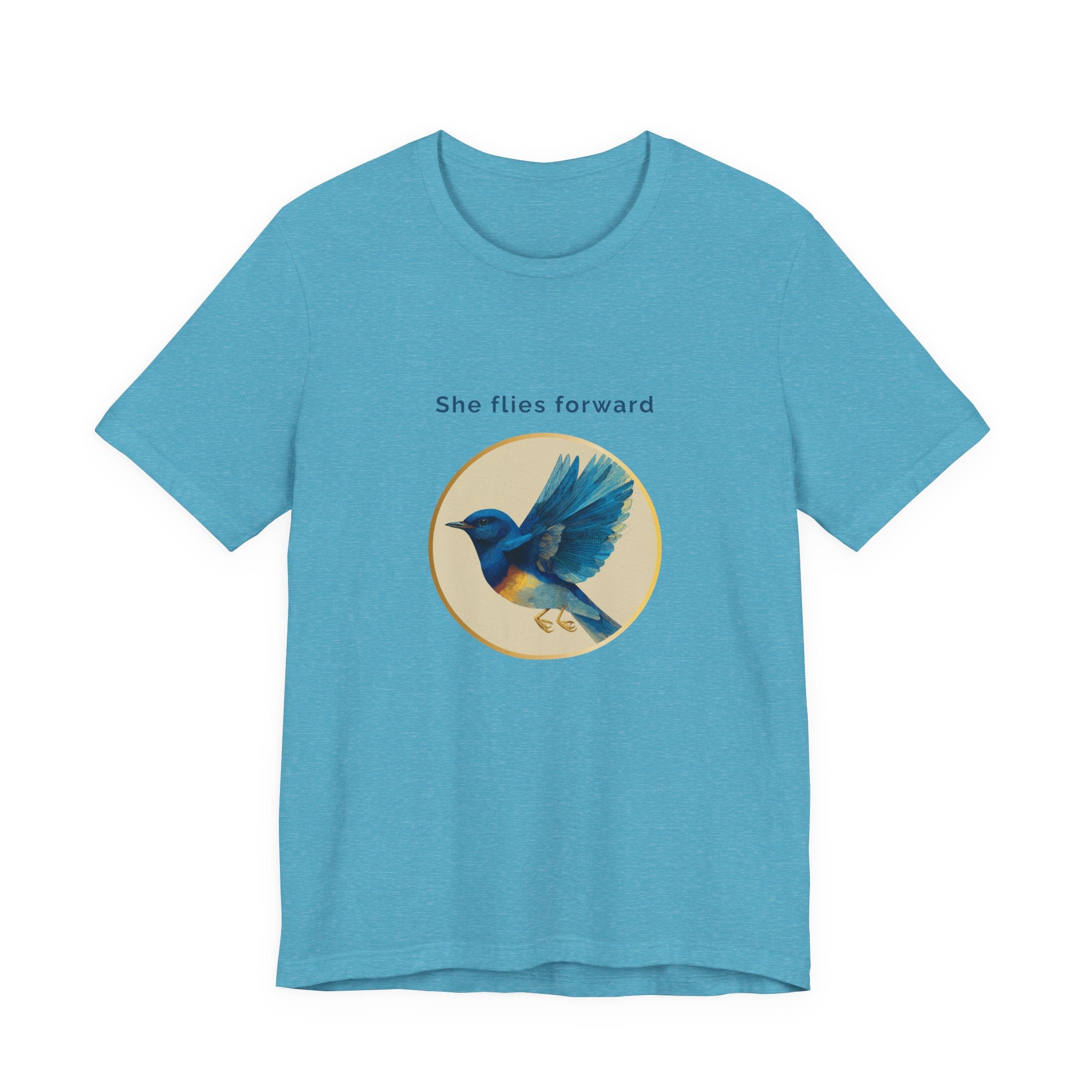 She Flies Forward | Women's Motivational Graphic Deep Horizon T-Shirt