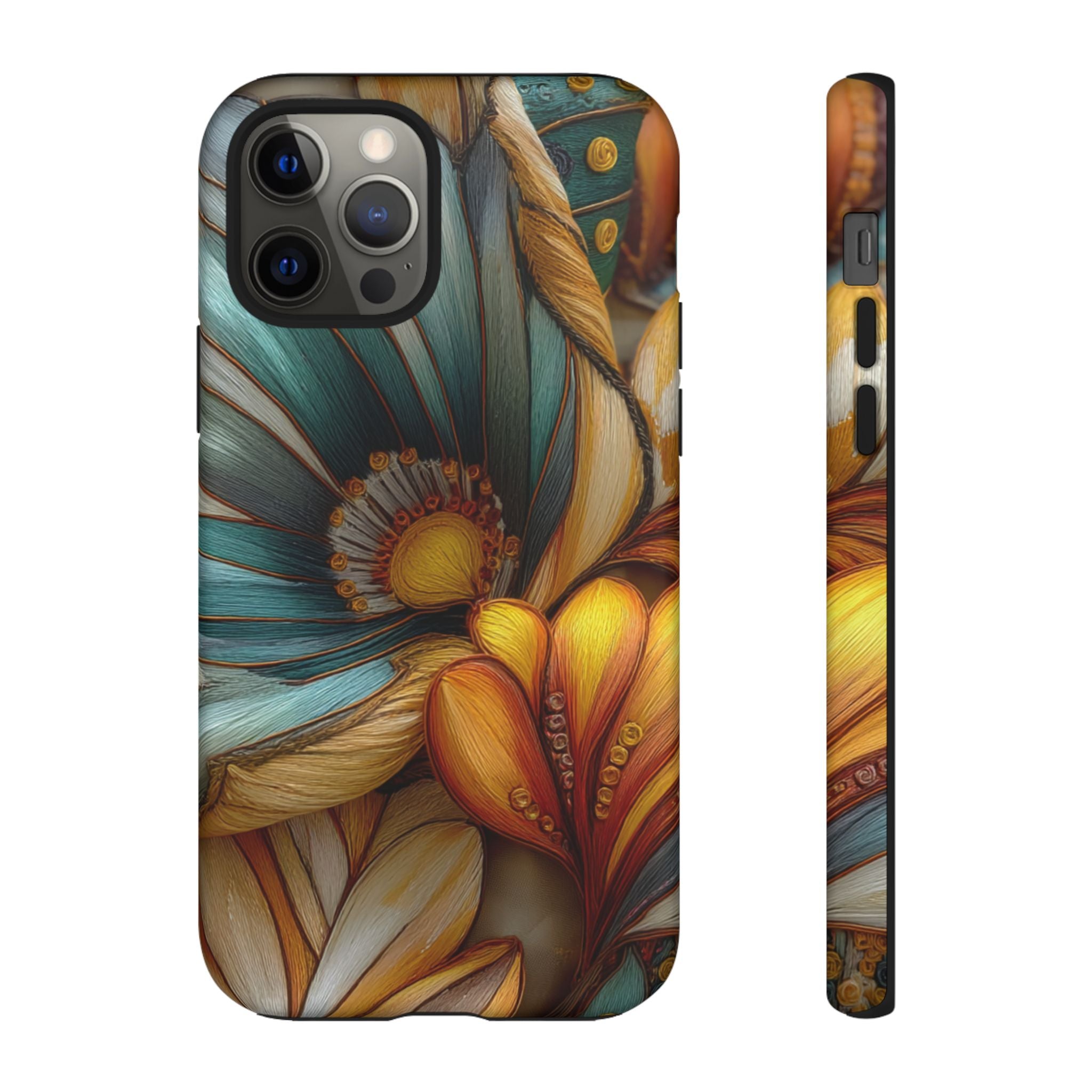 Sculpted Bloom Phone Case | 3D Embroidery style Botanical