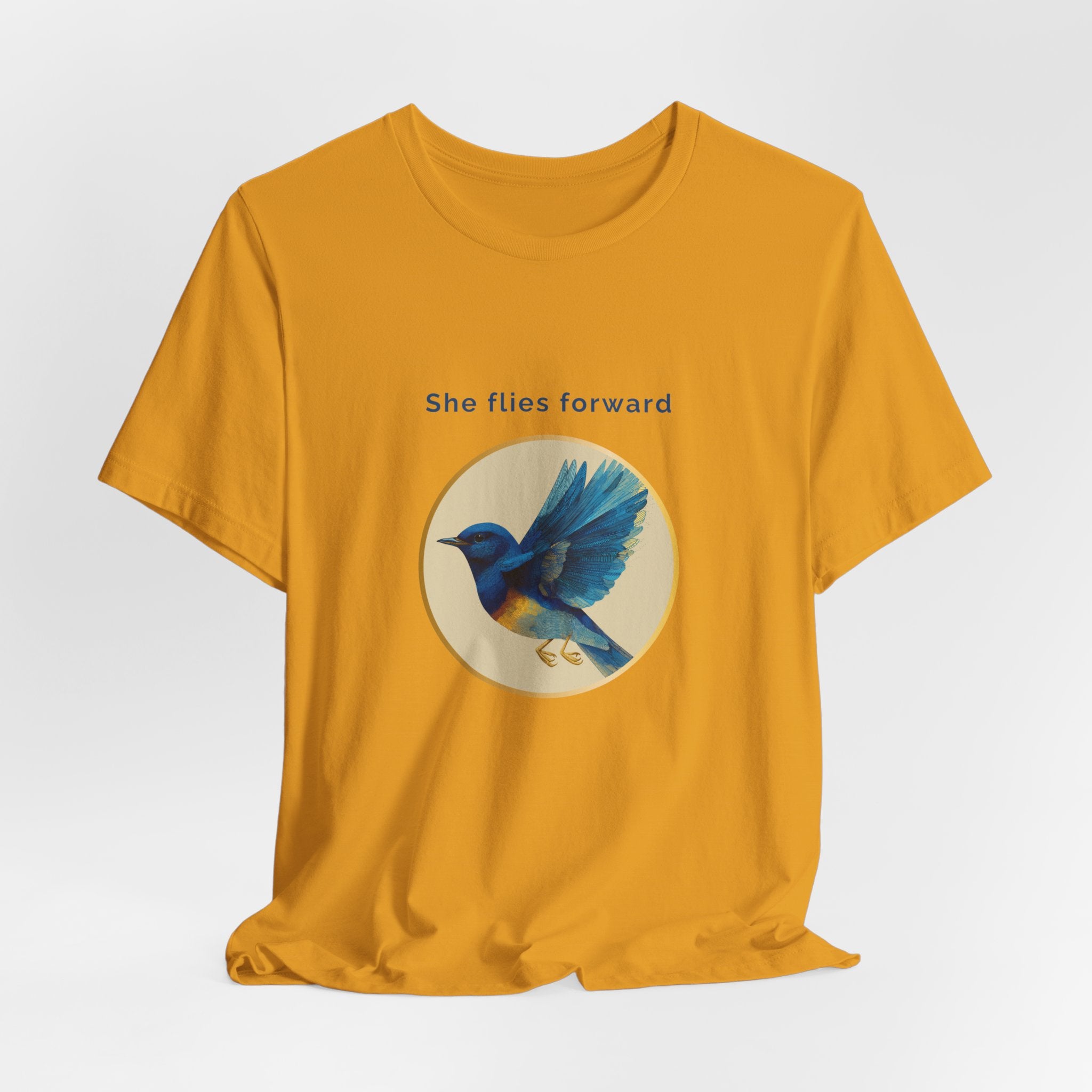 She Flies Forward | Women's Motivational Graphic Deep Horizon T-Shirt