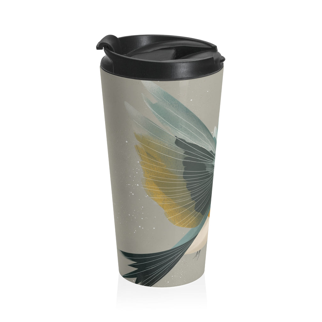 She Flies Forward Stainless Steel Travel Mug | Motivational Graphic Quiet Lift
