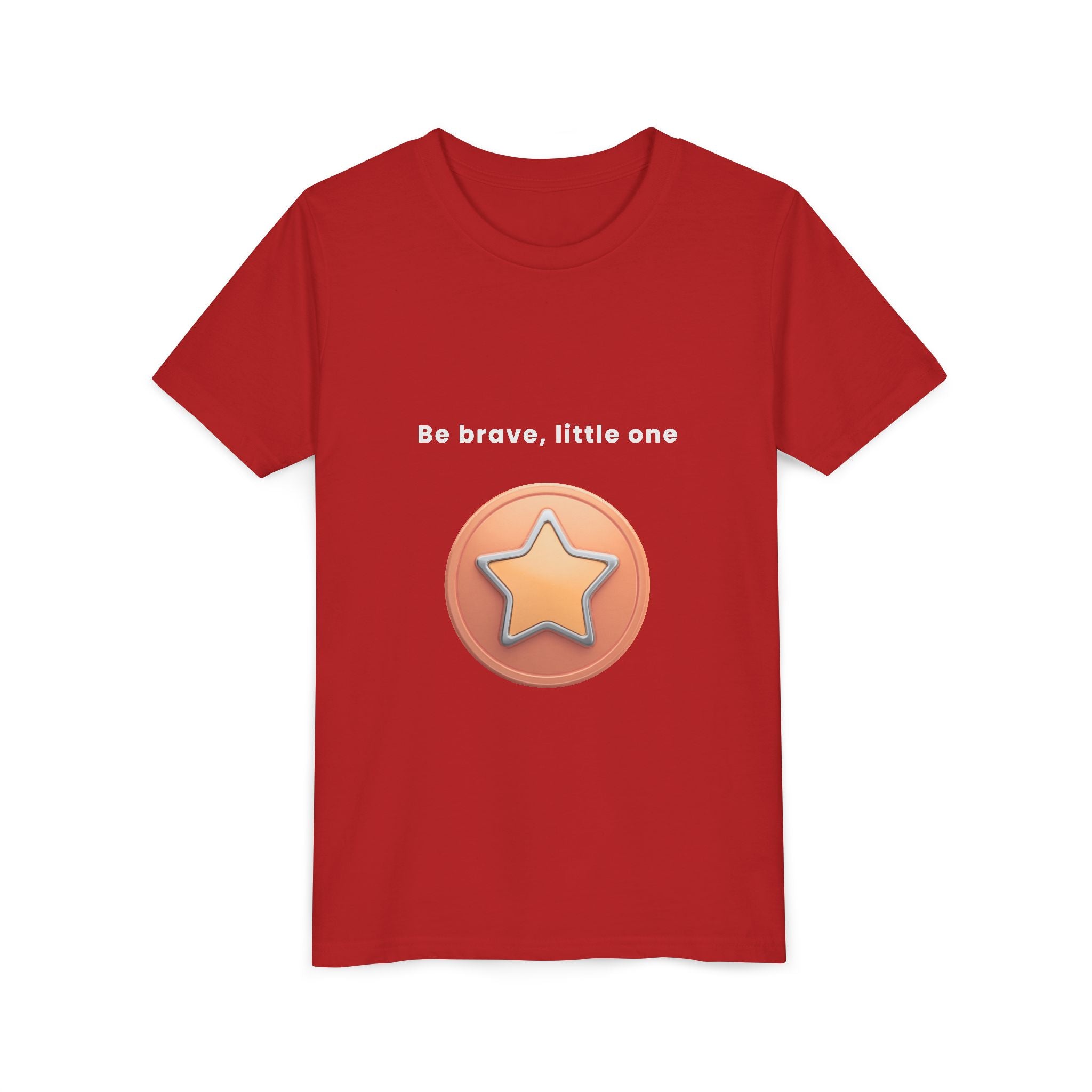 Be Brave Little One | Kids Motivational Graphic Bronze Star Badge T-Shirt