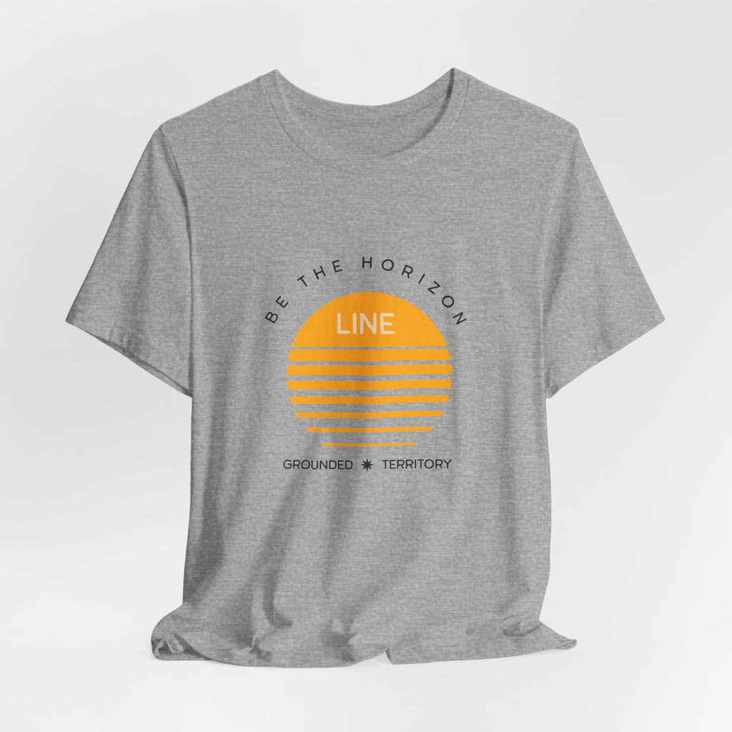 Be the horizon Line | Women's Motivational Graphic Circular Amber Wave Sunrise T-Shirt