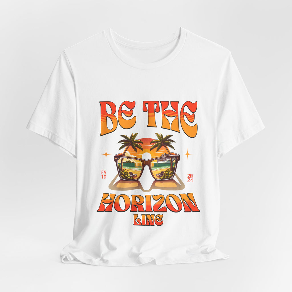 Be The Horizon Line | Women's Motivational Graphic Vintage Sunset Sunglasses T-Shirt