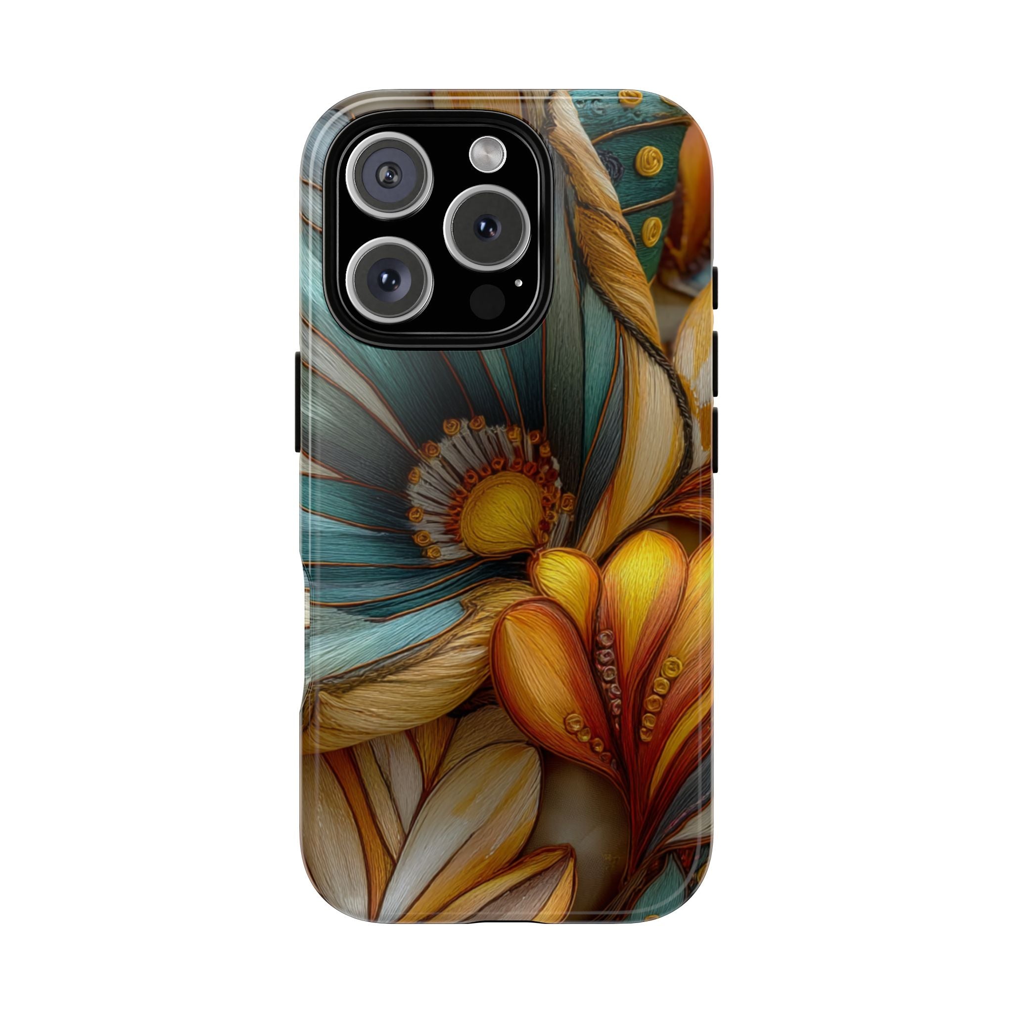 Sculpted Bloom Phone Case | 3D Embroidery style Botanical