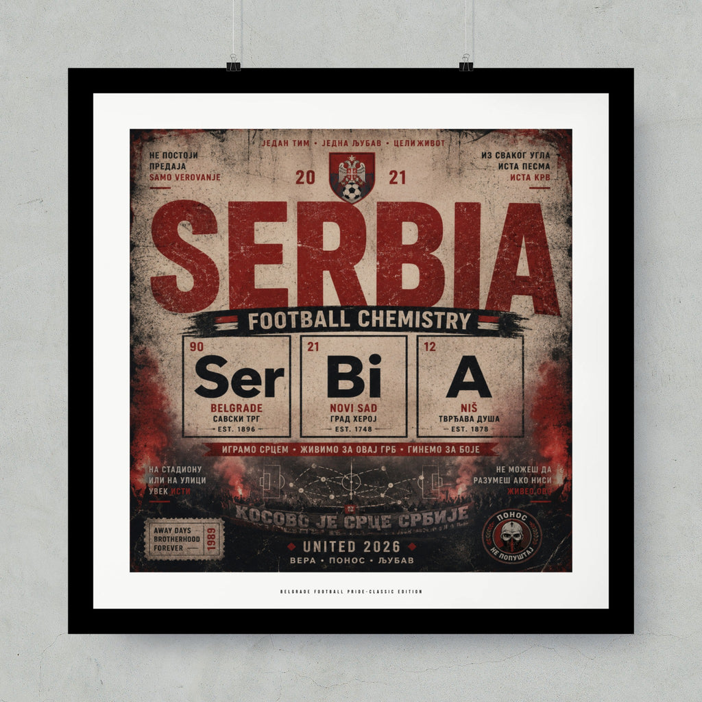 Serbia Football Chemistry 2021 graphic with Belgrade, Novi Sad, and Niš details.