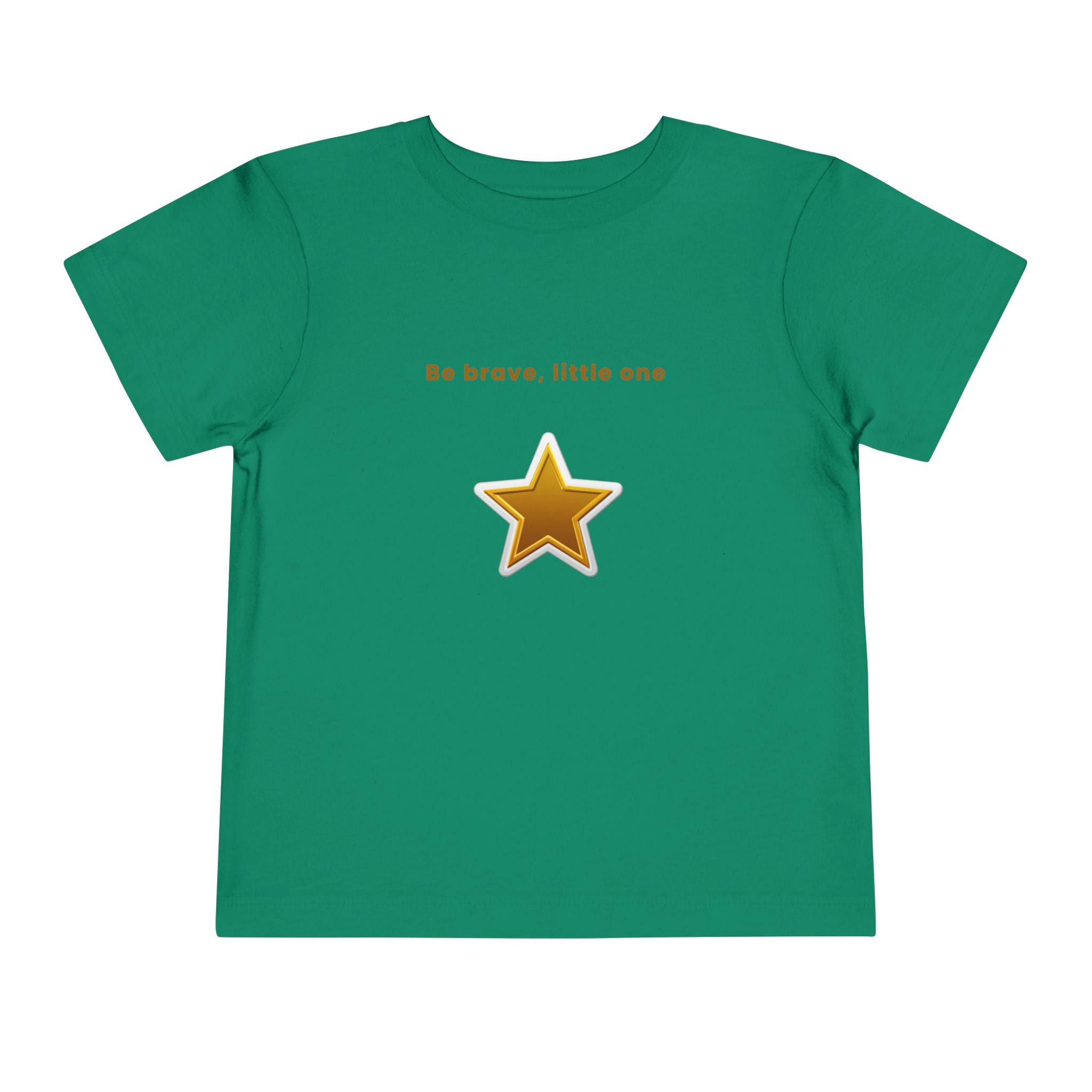 Be Brave Little One | Toddler Motivational Graphic White and Gold Star badge T-Shirt