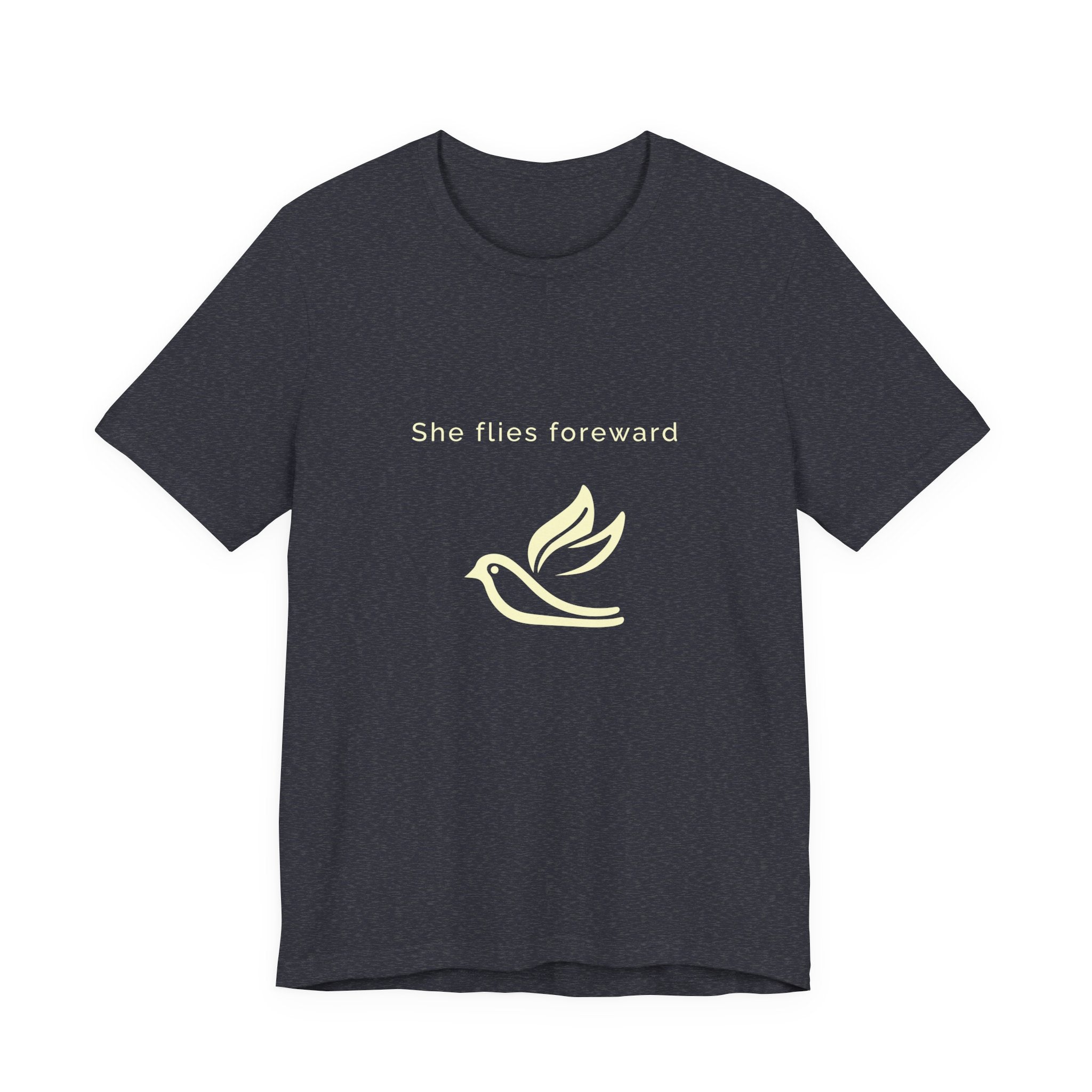 She Flies Forward | Women's Motivational Graphic Bird Print T-Shirt