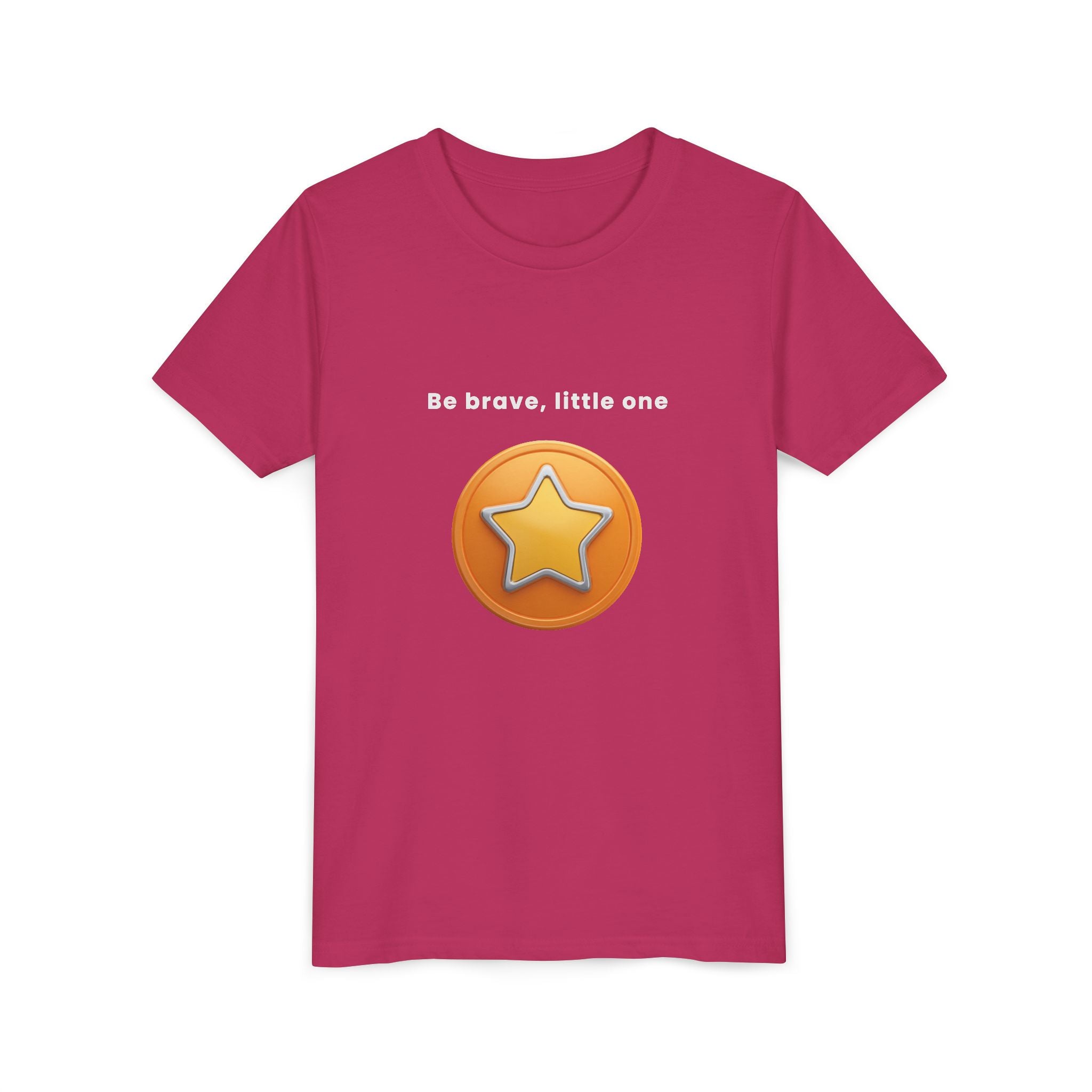 Be Brave Little One | Kids Motivational Graphic Golden Star Badge T-Shirt