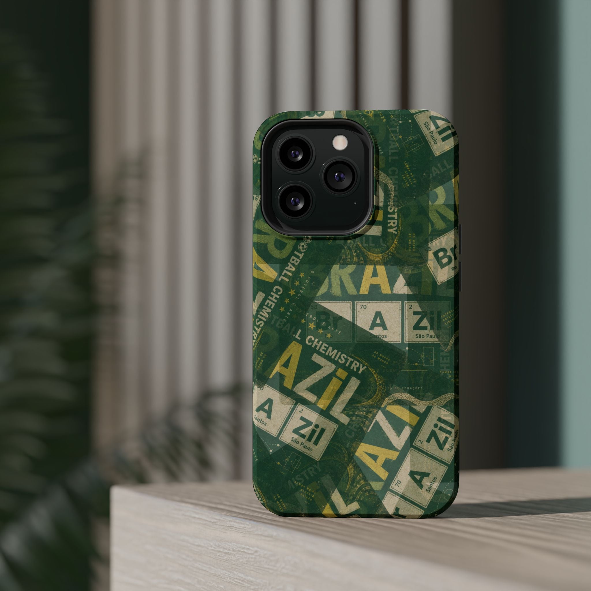 Brazil Football Phone Case | Green, gold, and chemistry.