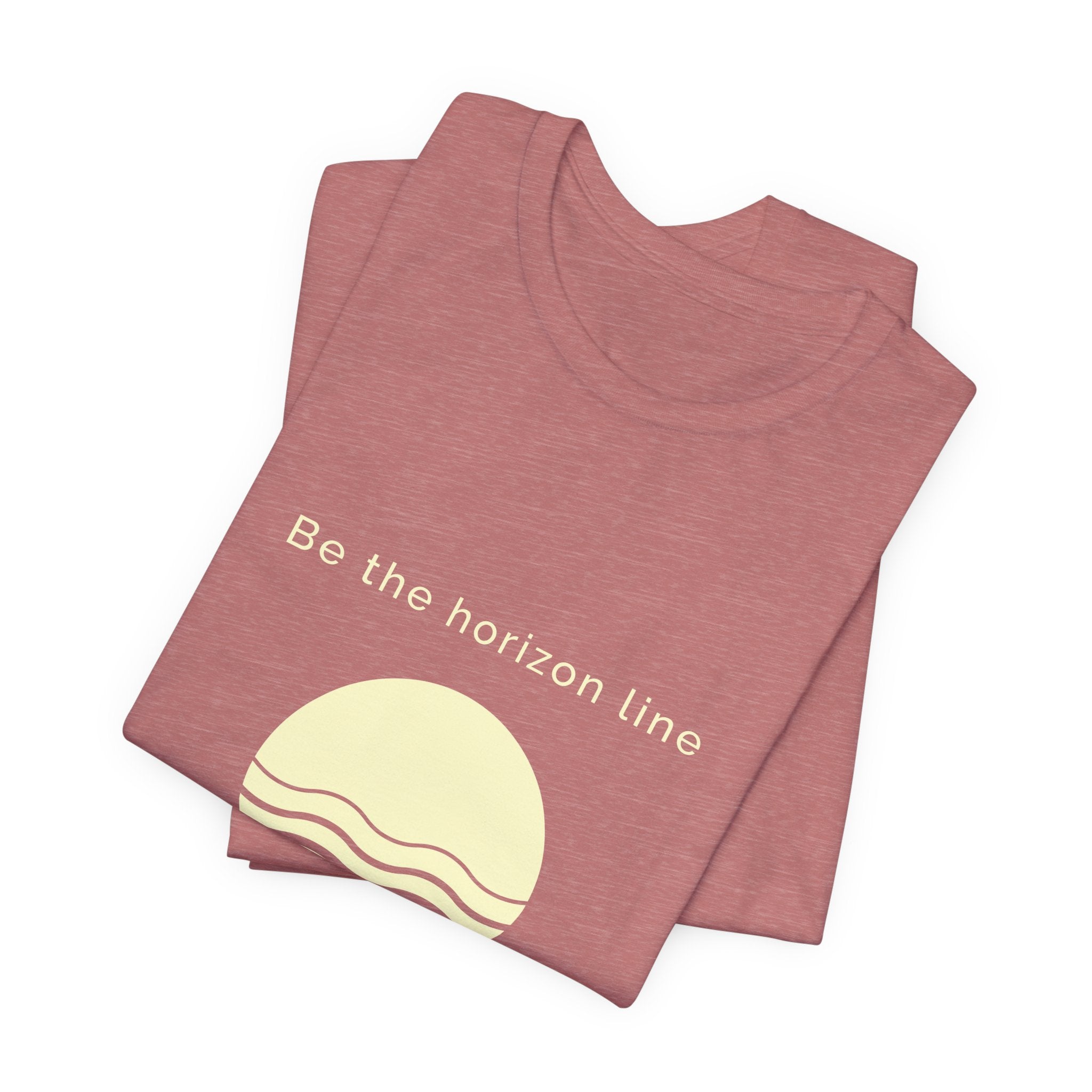 Be the horizon Line | Women's Motivational Graphic Circular Yellow Wave Sunrise T-Shirt