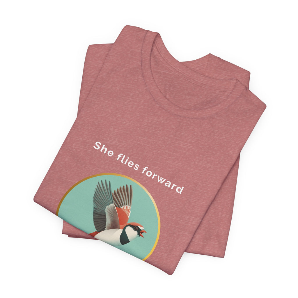She Flies Forward | Women's Motivational Graphic Green Minimal T-Shirt