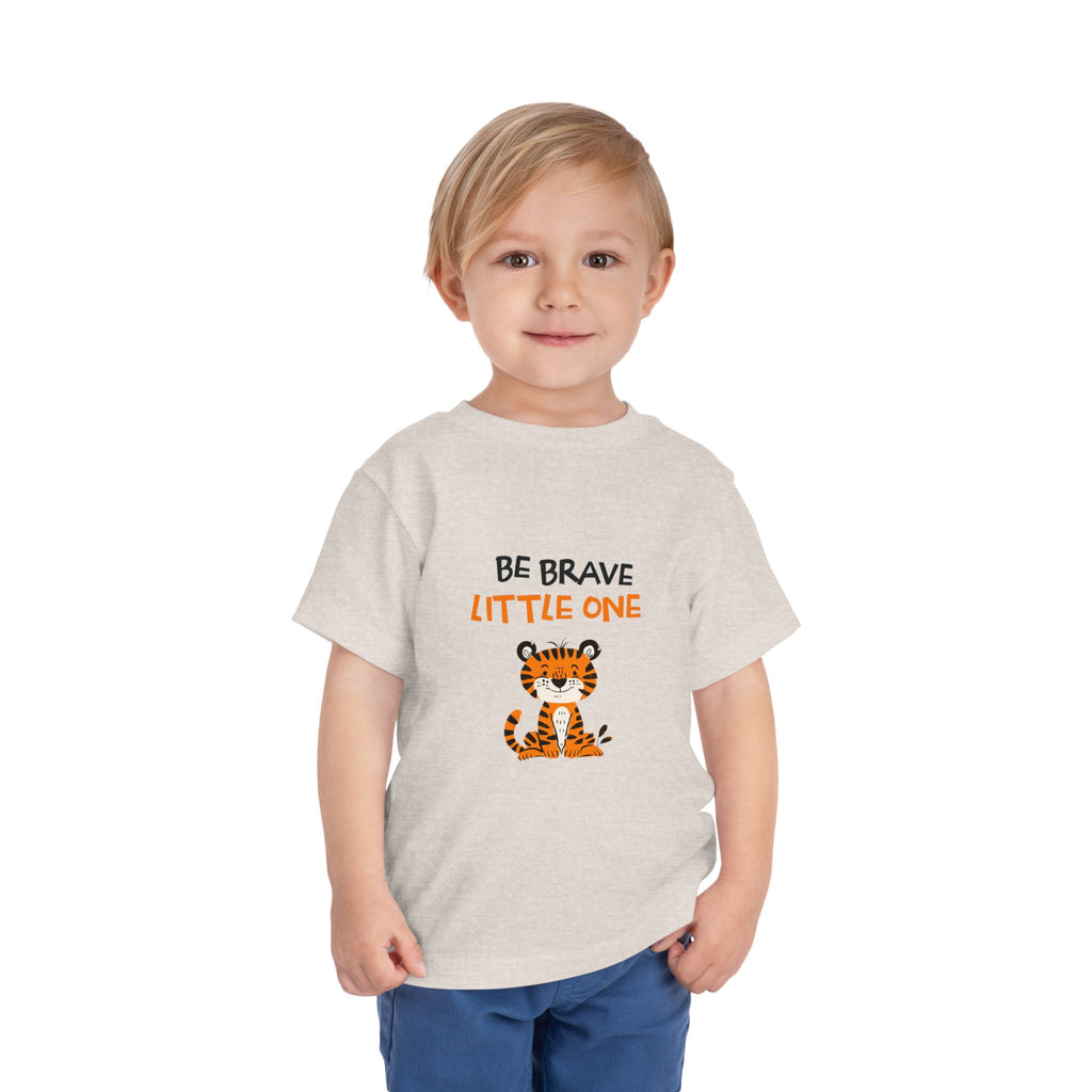 Be Brave Little One | Toddler Motivational Graphic Cute Tiger T-Shirt