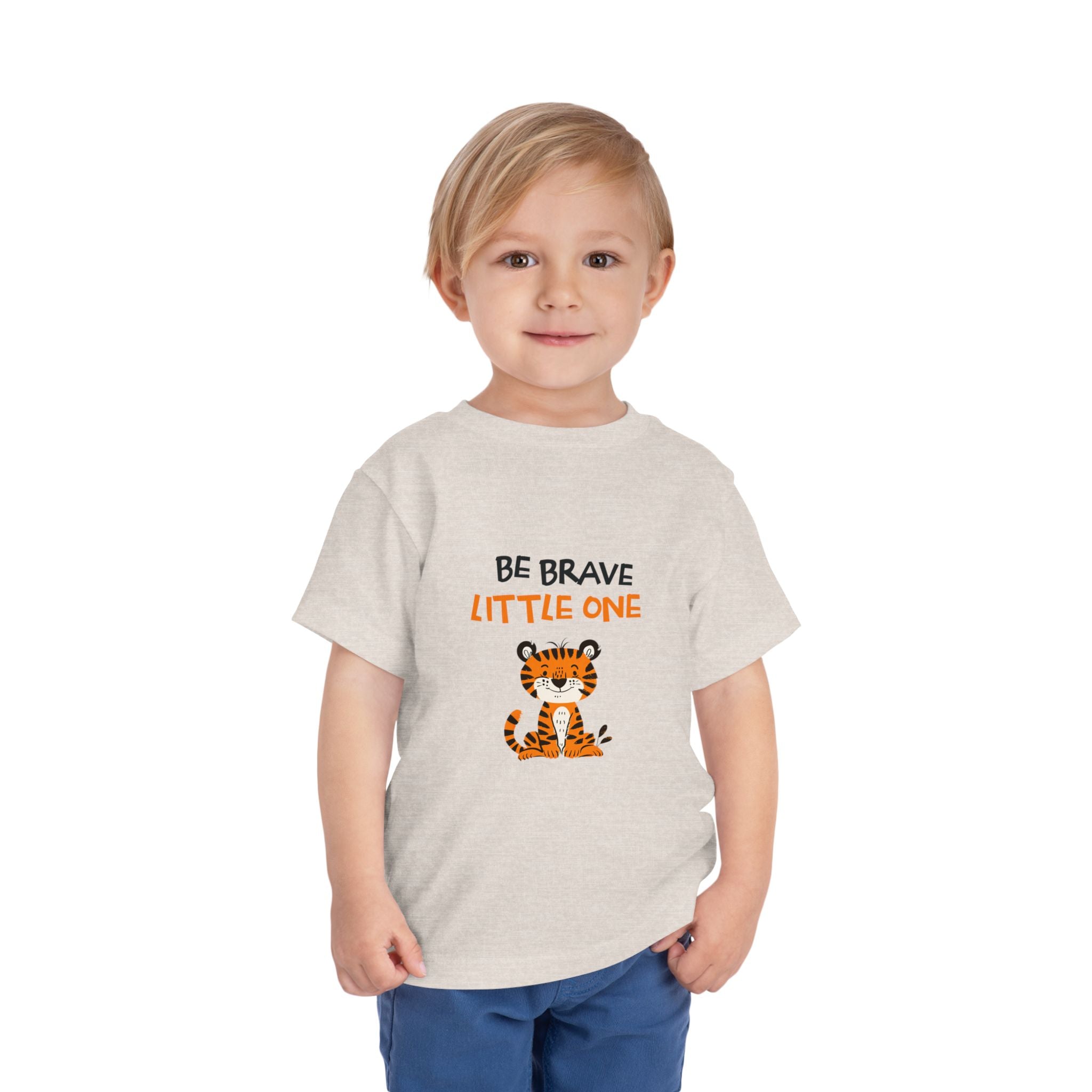 Be Brave Little One | Toddler Motivational Graphic Cute Tiger T-Shirt