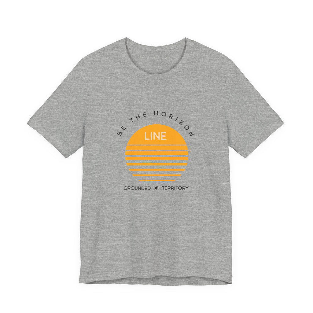 Be the horizon Line | Women's Motivational Graphic Circular Amber Wave Sunrise T-Shirt