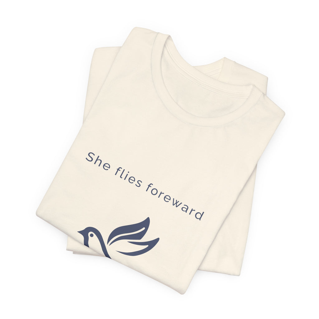 She Flies Forward | Women's Motivational Graphic Bird Print T-Shirt