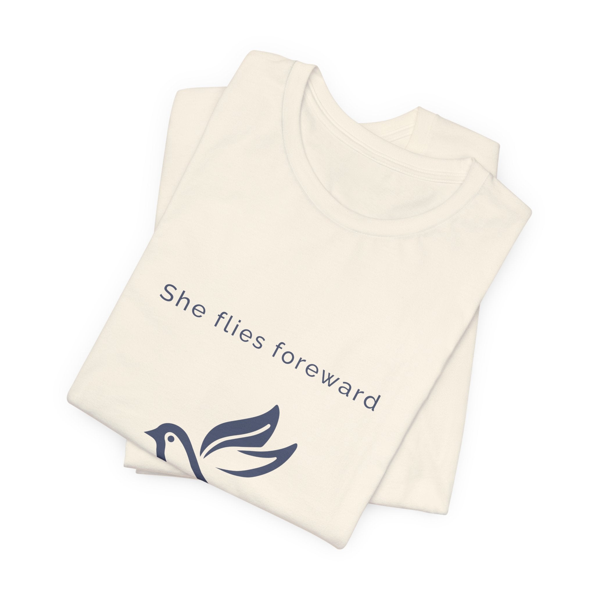 She Flies Forward | Women's Motivational Graphic Bird Print T-Shirt