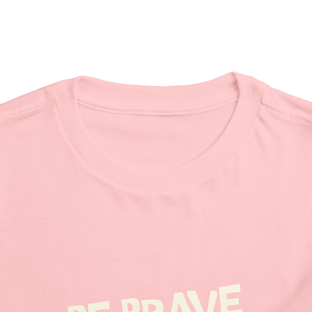 Be Brave Little One | Toddler Motivational Graphic Tiger Floral Garden T-Shirt