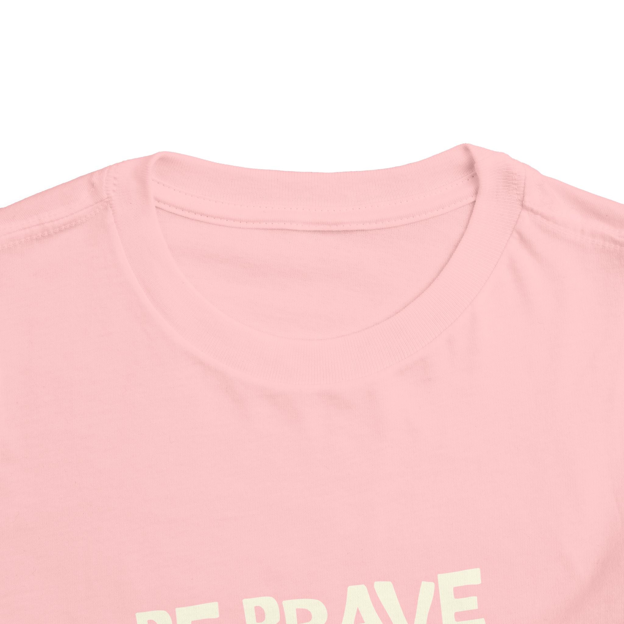 Be Brave Little One | Toddler Motivational Graphic Tiger Floral Garden T-Shirt