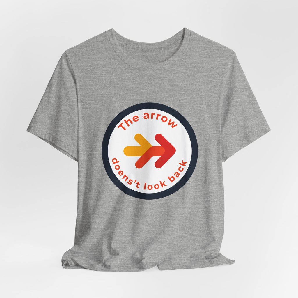 The Arrow Doesn't Look Back | Men's Motivational Graphic Retro Arrow T-Shirt