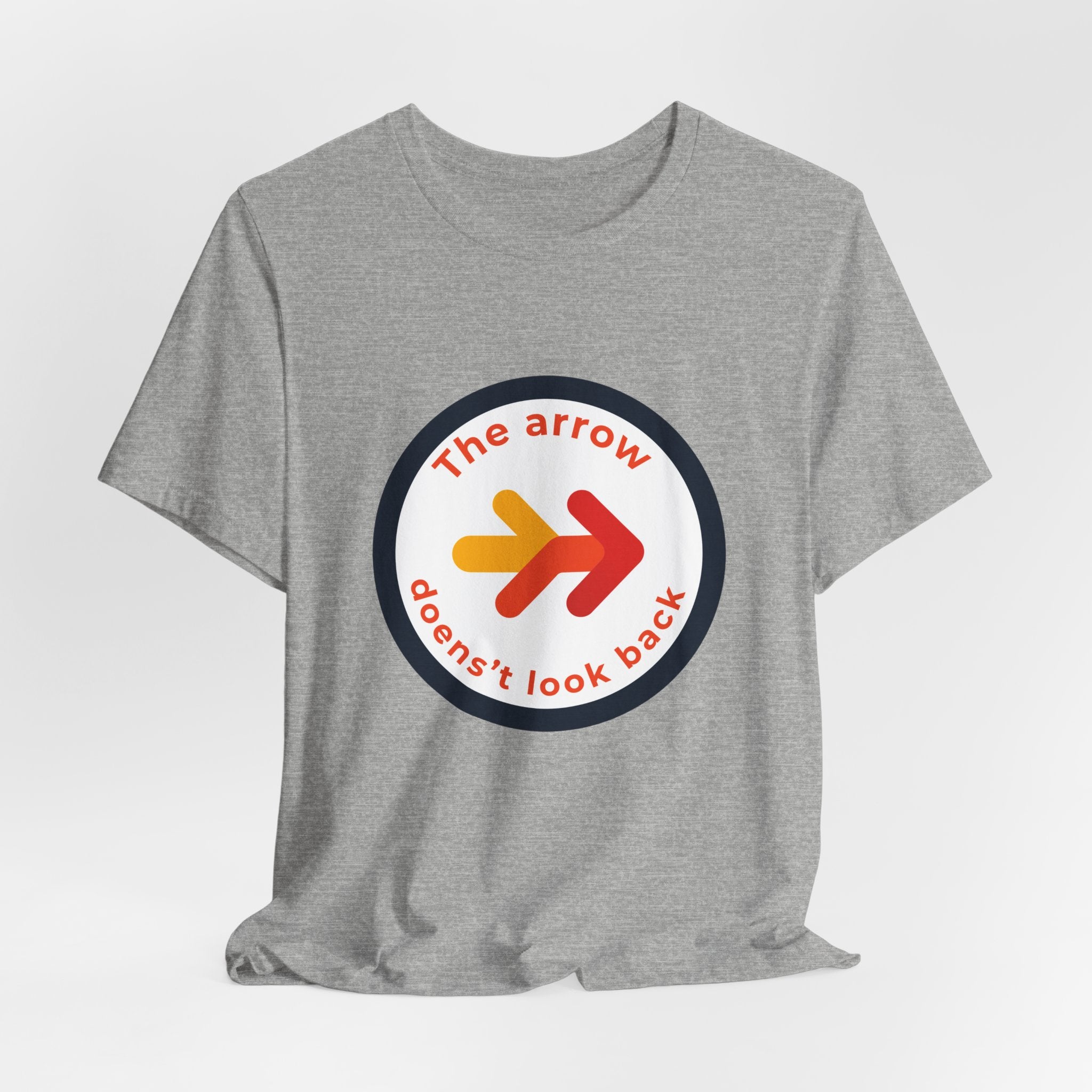 The Arrow Doesn't Look Back | Men's Motivational Graphic Retro Arrow T-Shirt