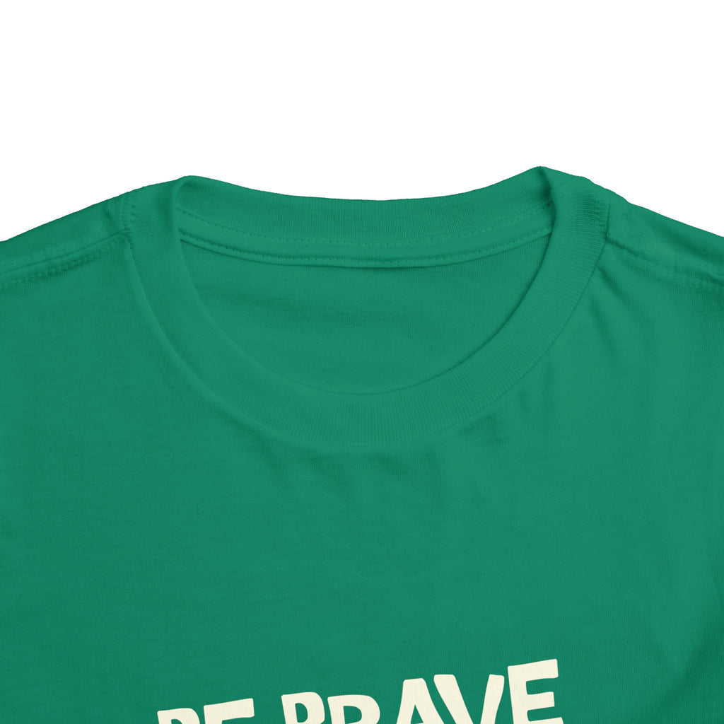 Be Brave Little One | Toddler Motivational Graphic Tiger Floral Garden T-Shirt