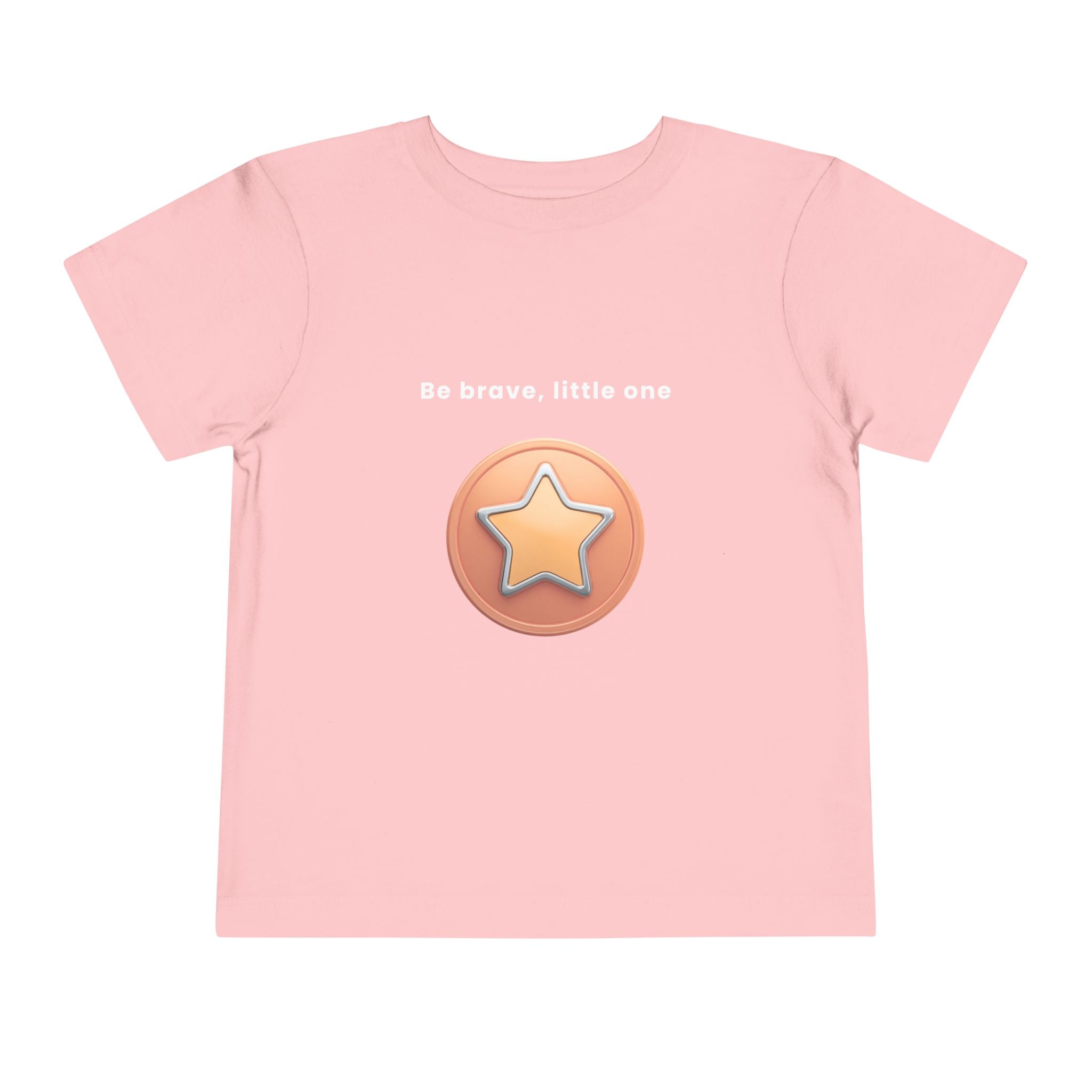 Be Brave Little One | Toddler Motivational Graphic Bronze Star Badge T-Shirt