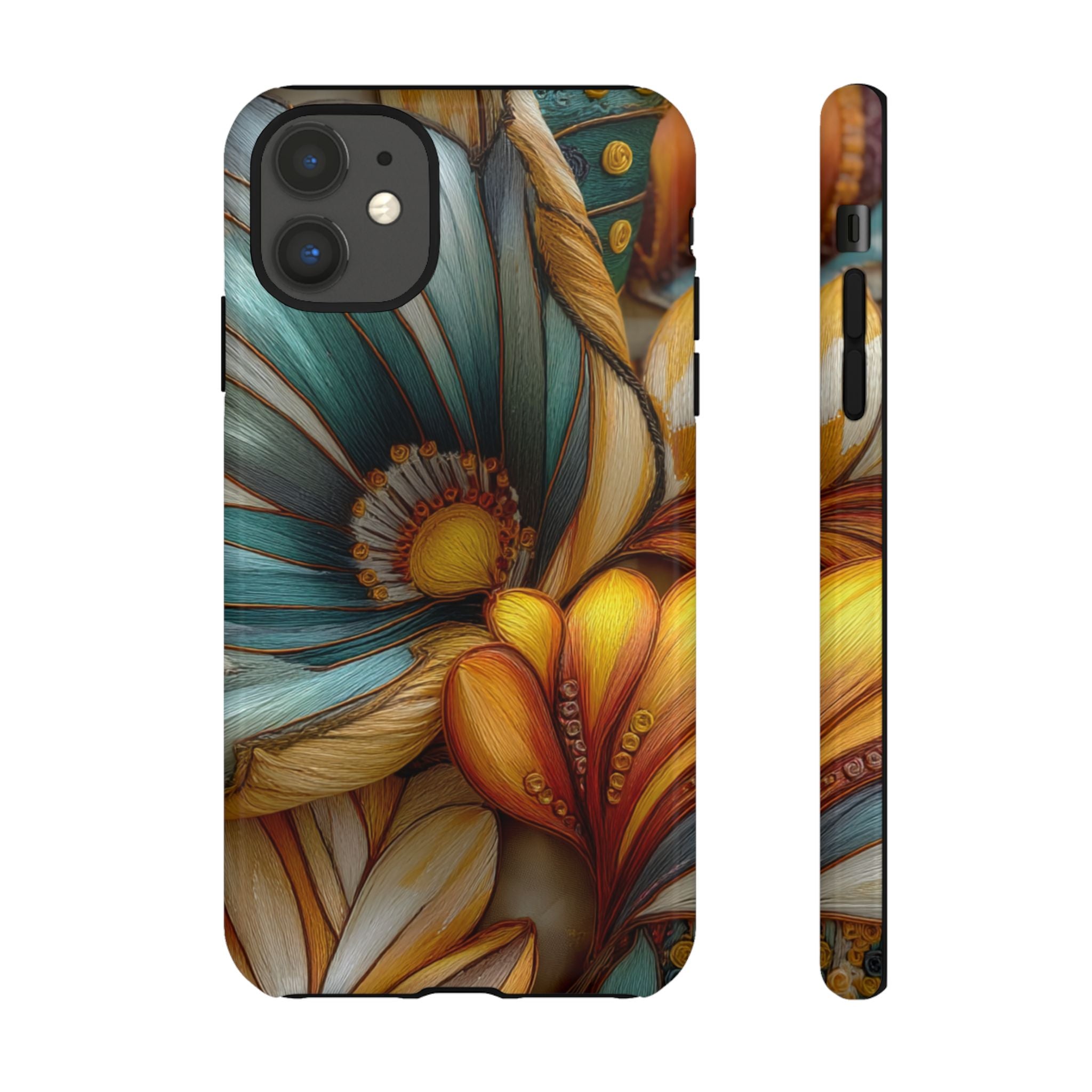 Sculpted Bloom Phone Case | 3D Embroidery style Botanical