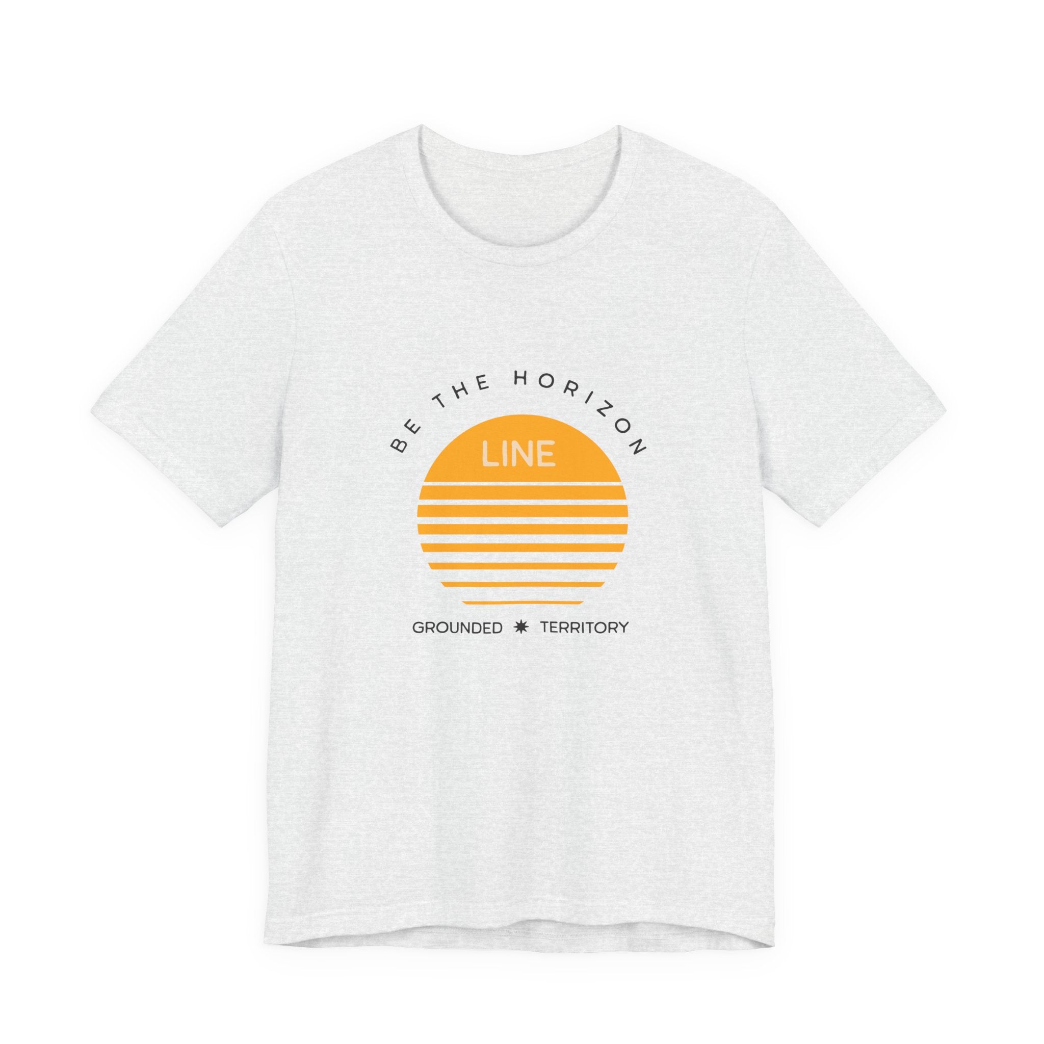 Be the horizon Line | Women's Motivational Graphic Circular Amber Wave Sunrise T-Shirt