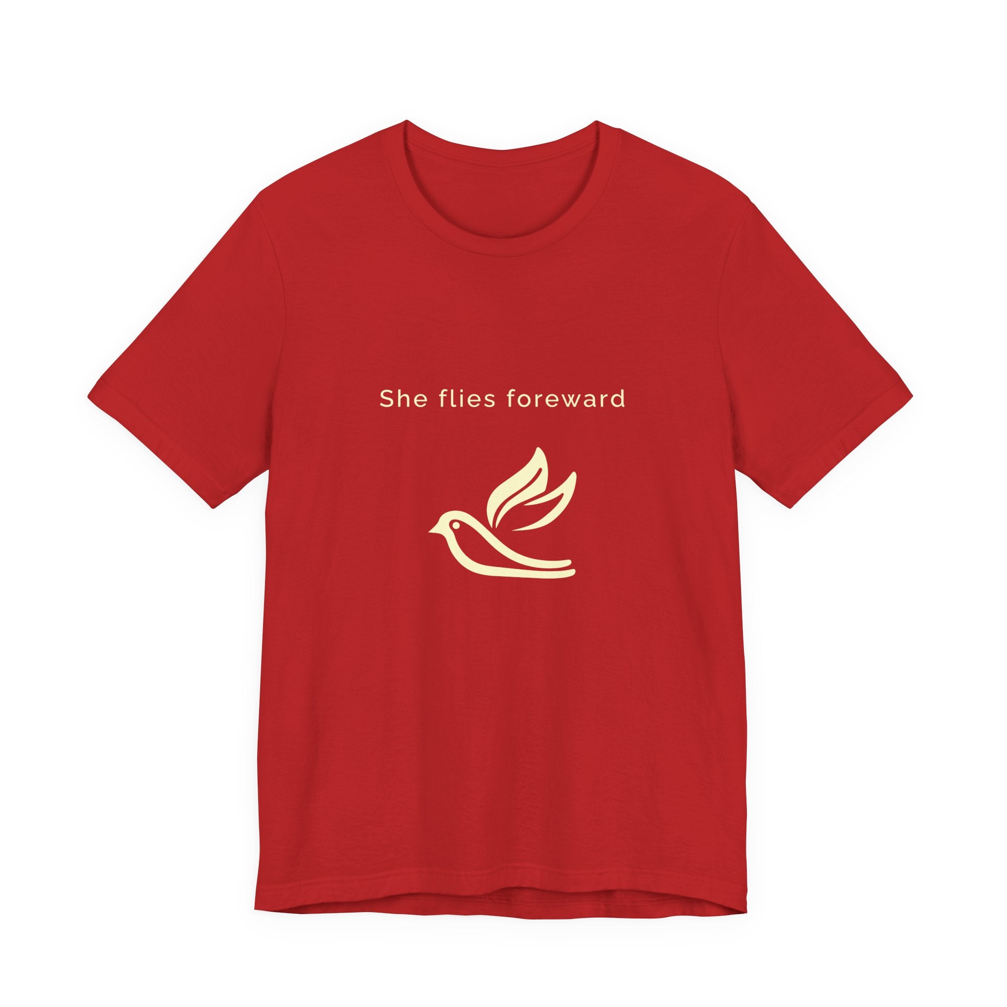 She Flies Forward | Women's Motivational Graphic Bird Print T-Shirt