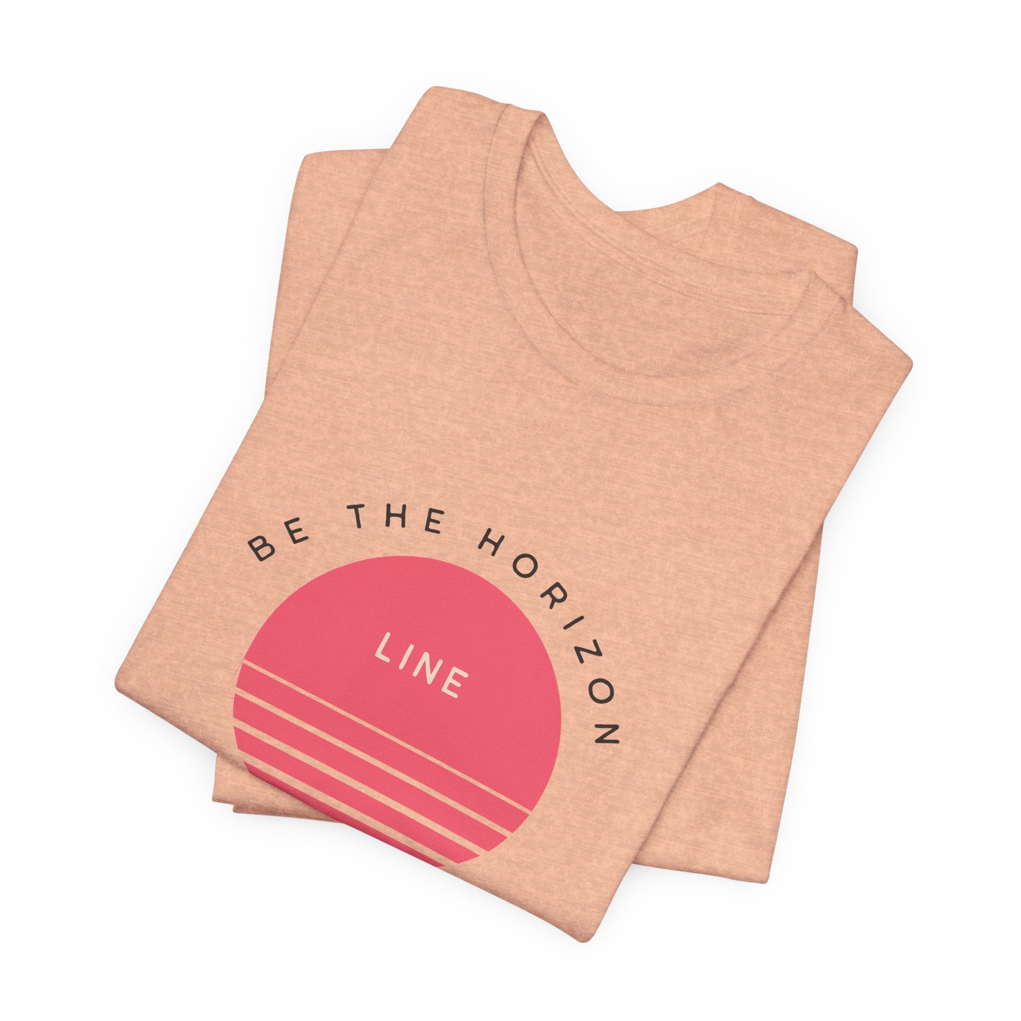 Be the horizon Line | Women's Motivational Graphic Circular Pastel Sunrise T-Shirt