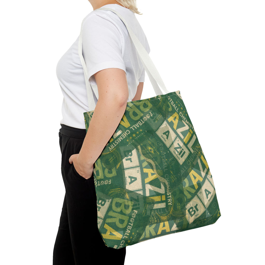 Brazil Football Tote Bag | Green, gold, and chemistry.