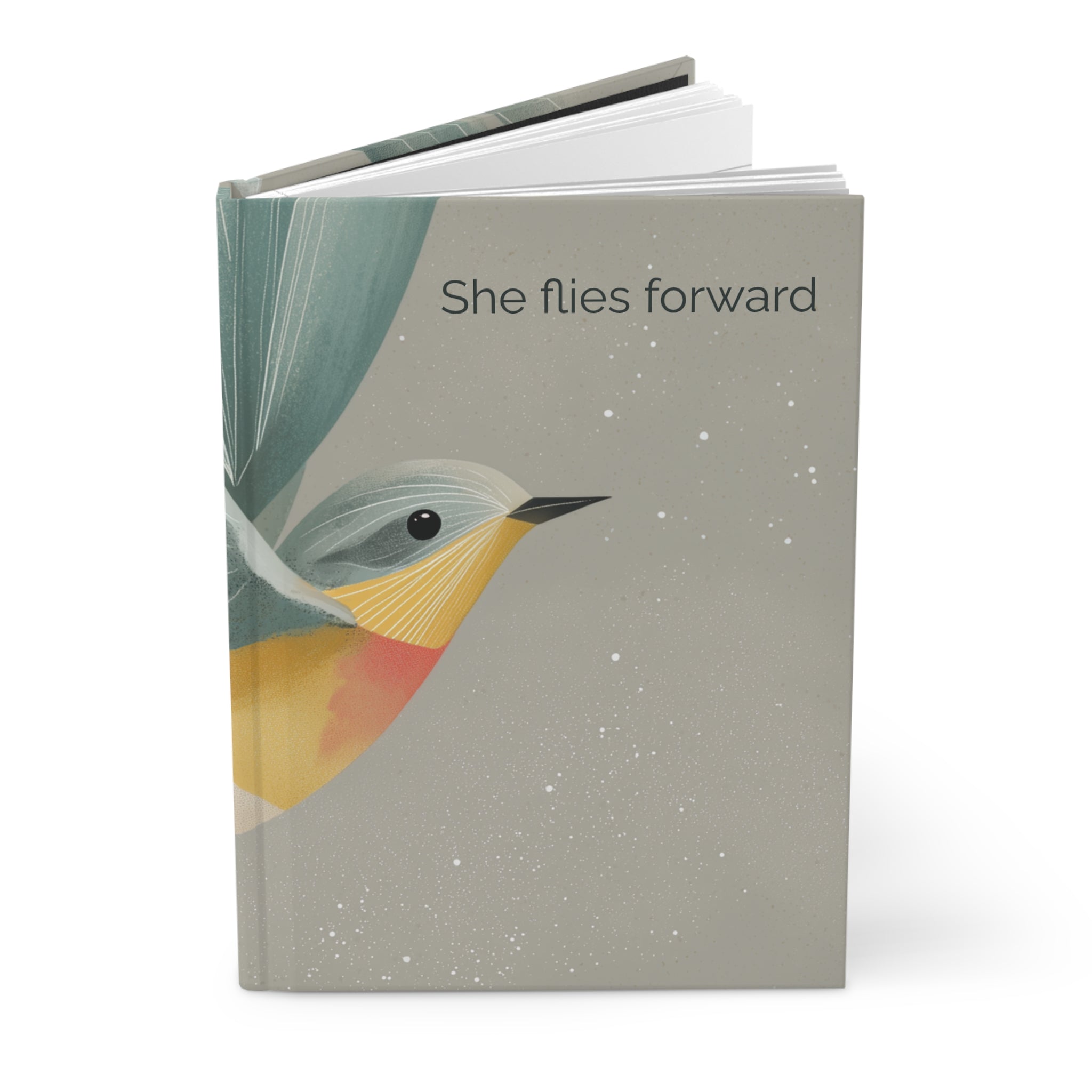 She Flies Forward Hardcover Journal | Motivational Graphic Quiet Lift