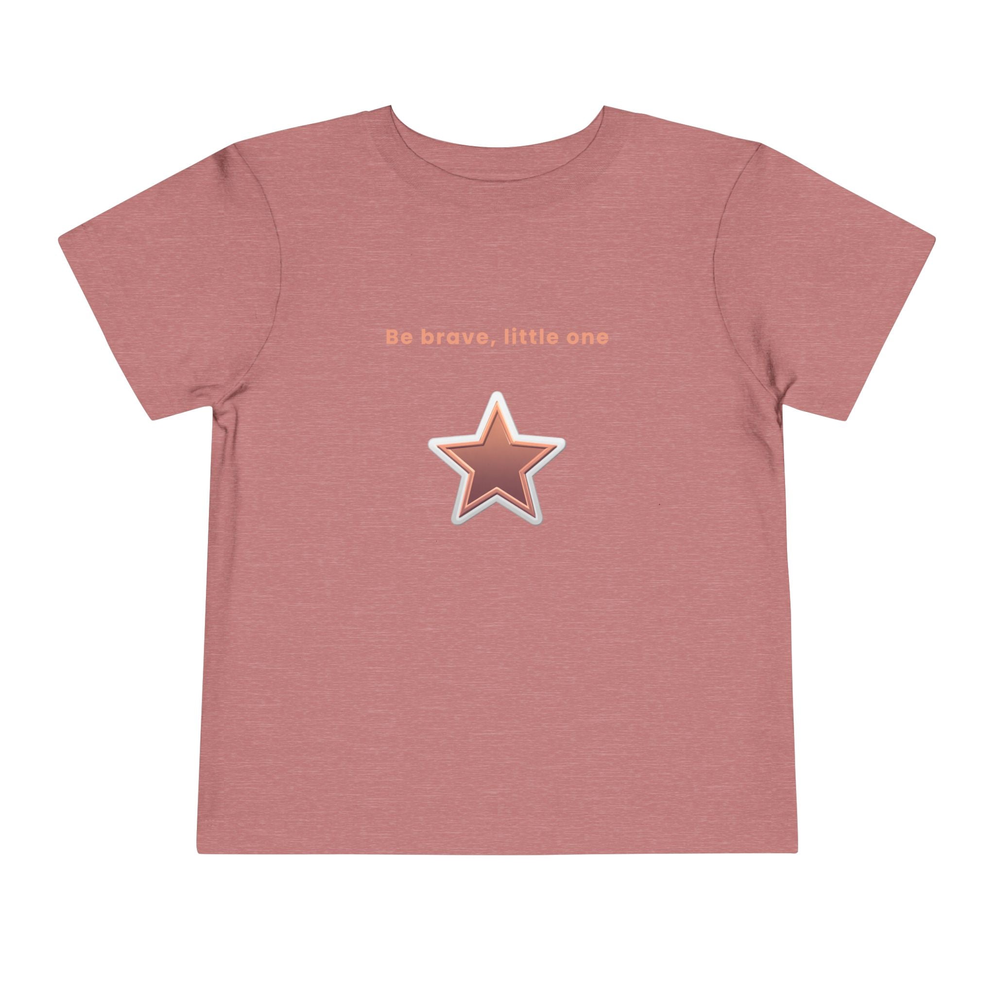 Be Brave Little One | Toddler Motivational Graphic White and Bronze Star Badge T-Shirt