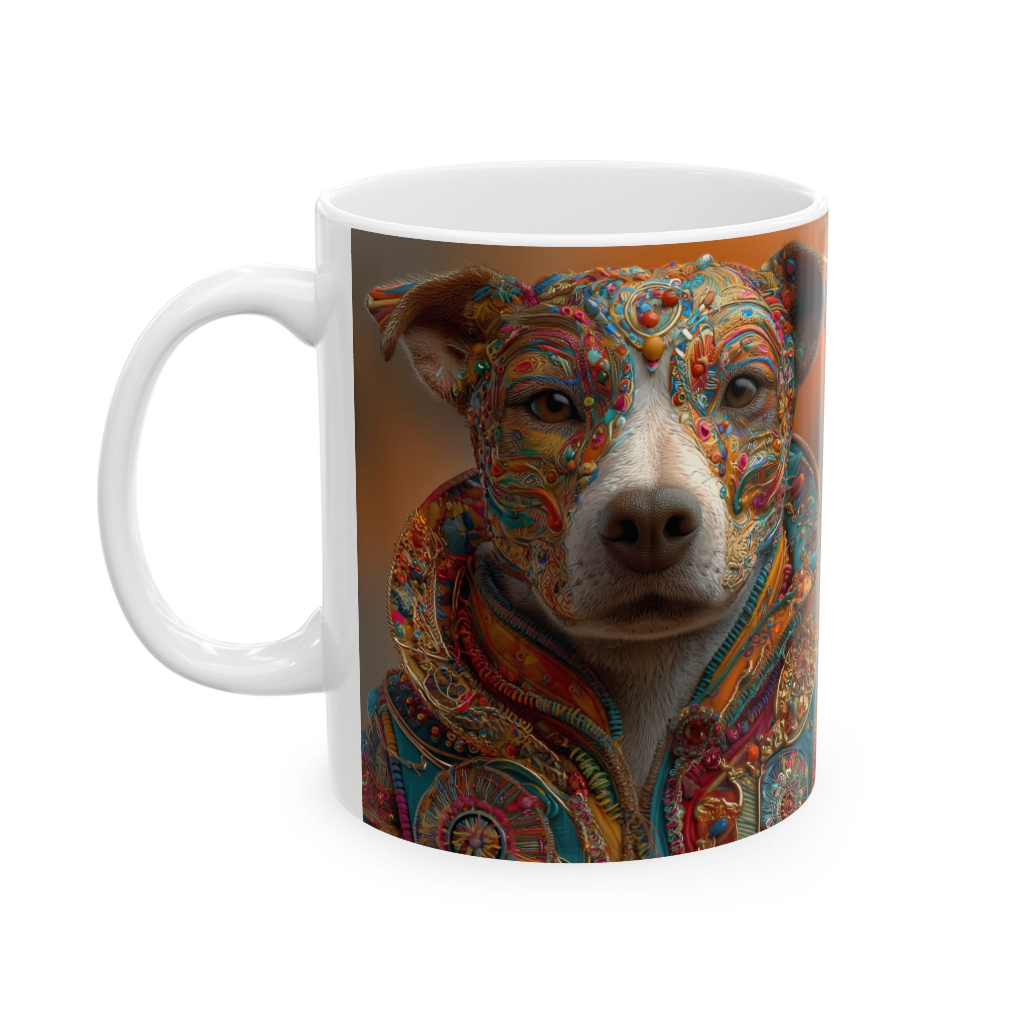 Whipped dog Ceramic Mug. Ornate thread Art portrait cup Mug motivational design