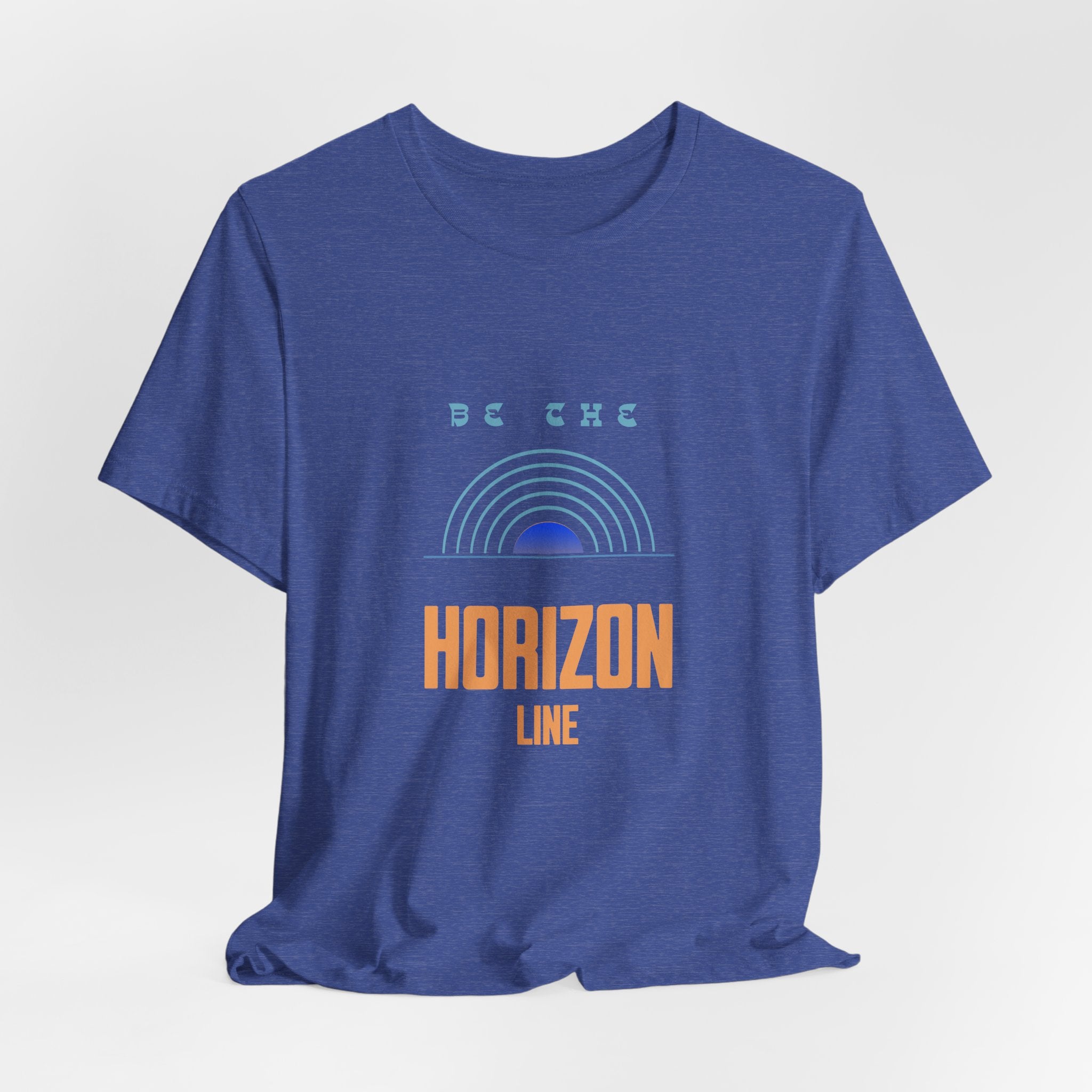 Be the horizon Line | Women's Motivational Graphic Minimalistic Retro Sunrise T-Shirt