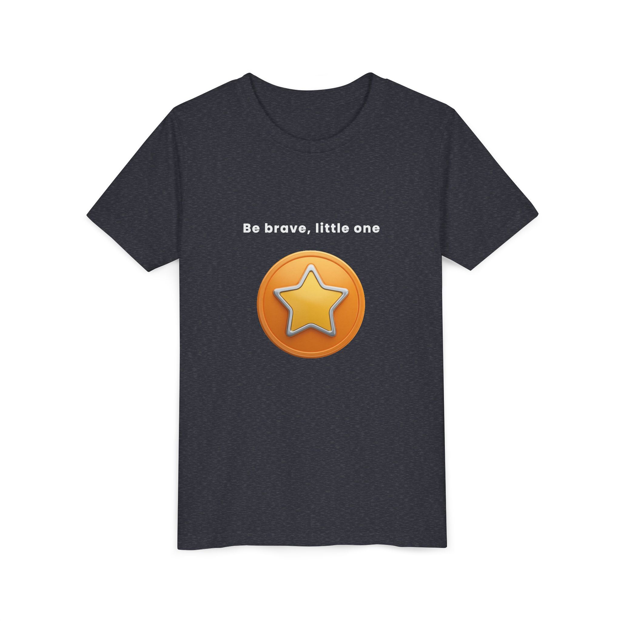 Be Brave Little One | Kids Motivational Graphic Golden Star Badge T-Shirt