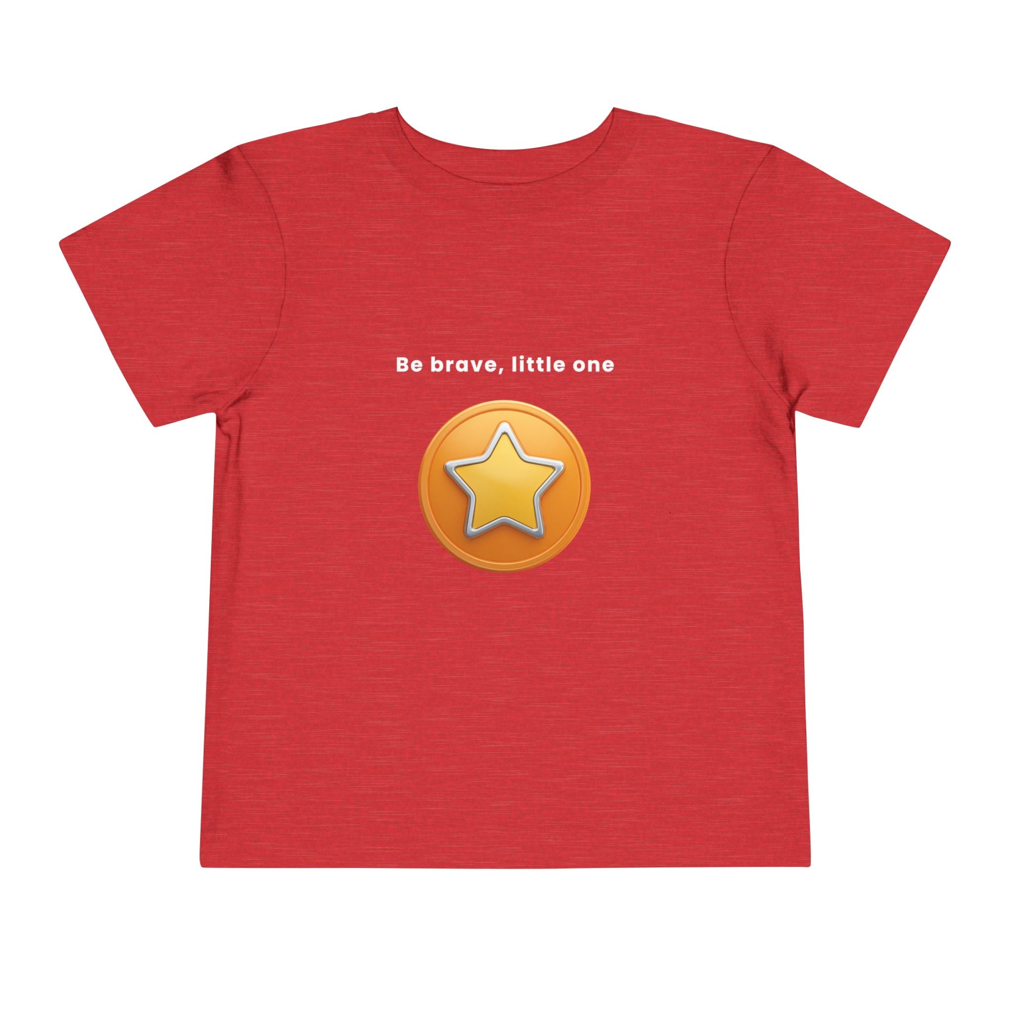 Be Brave Little One | Toddler Motivational Graphic Golden Star Badge T-Shirt