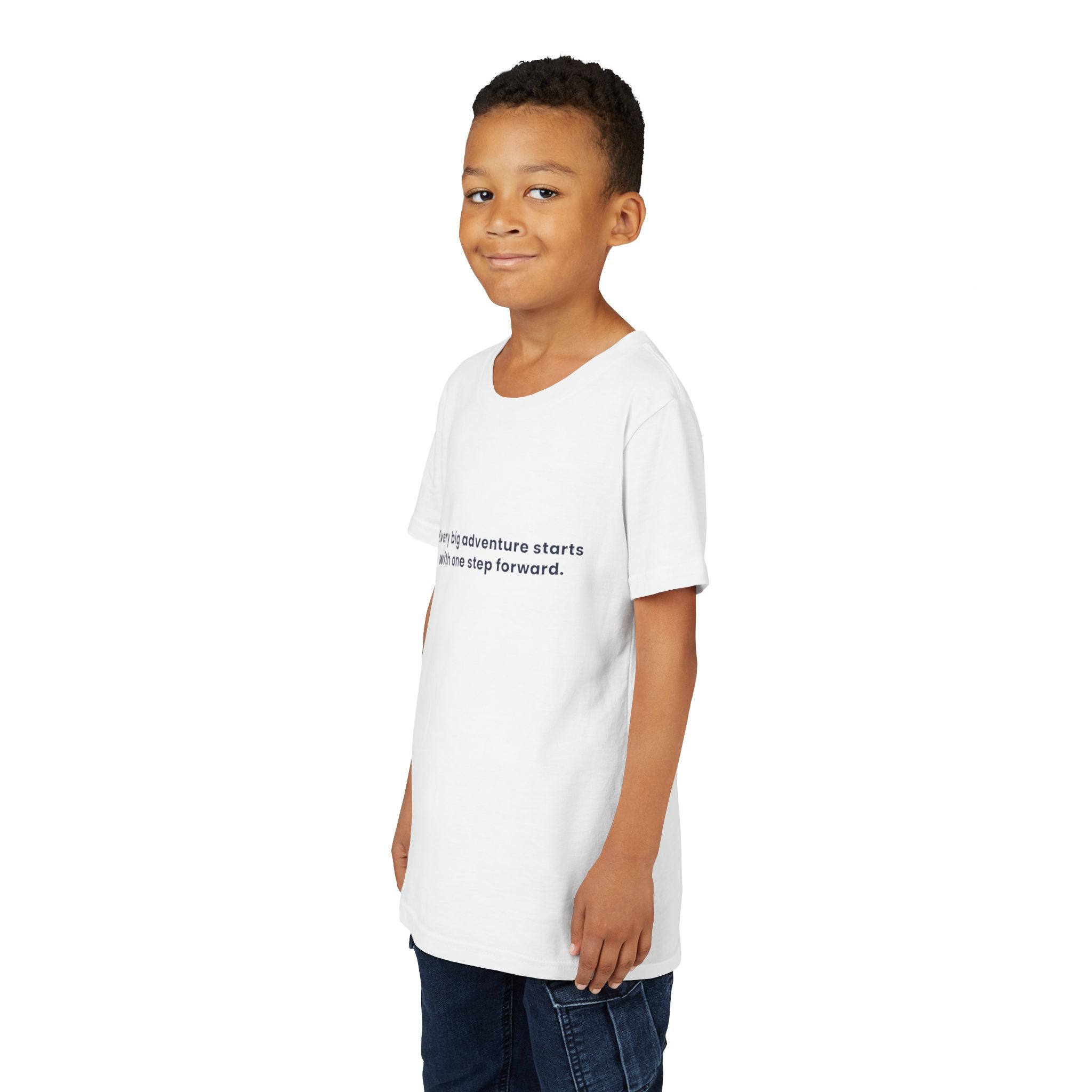 Every big adventure starts with one step forward | Kids Motivational T-Shirt