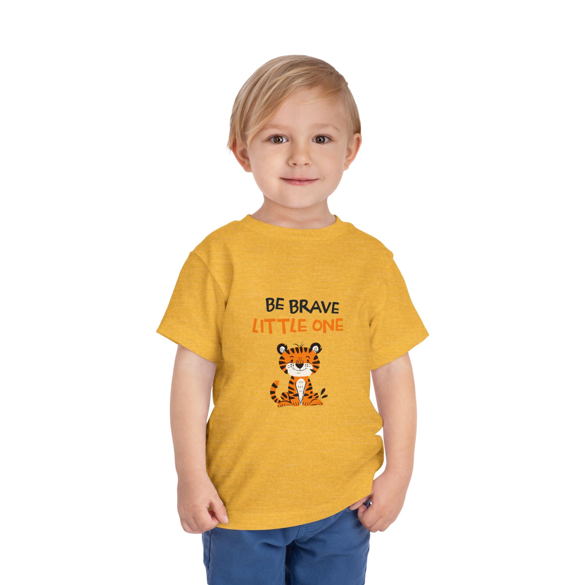 Be Brave Little One | Toddler Motivational Graphic Cute Tiger T-Shirt