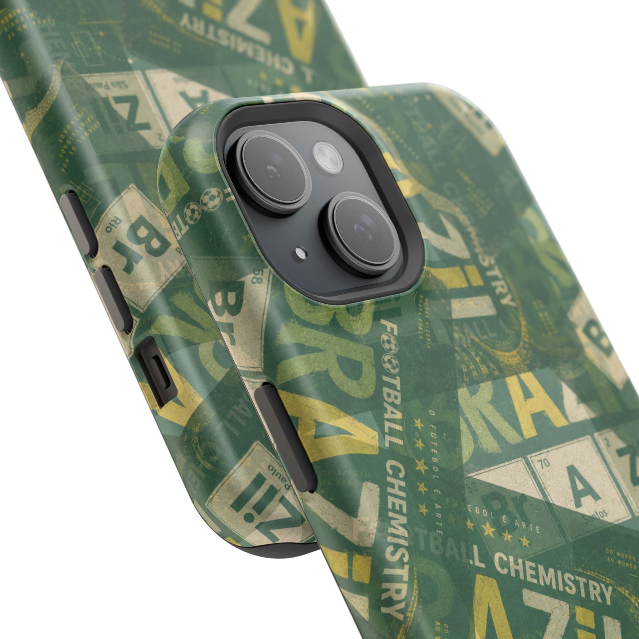 Brazil Football Phone Case | Green, gold, and chemistry.