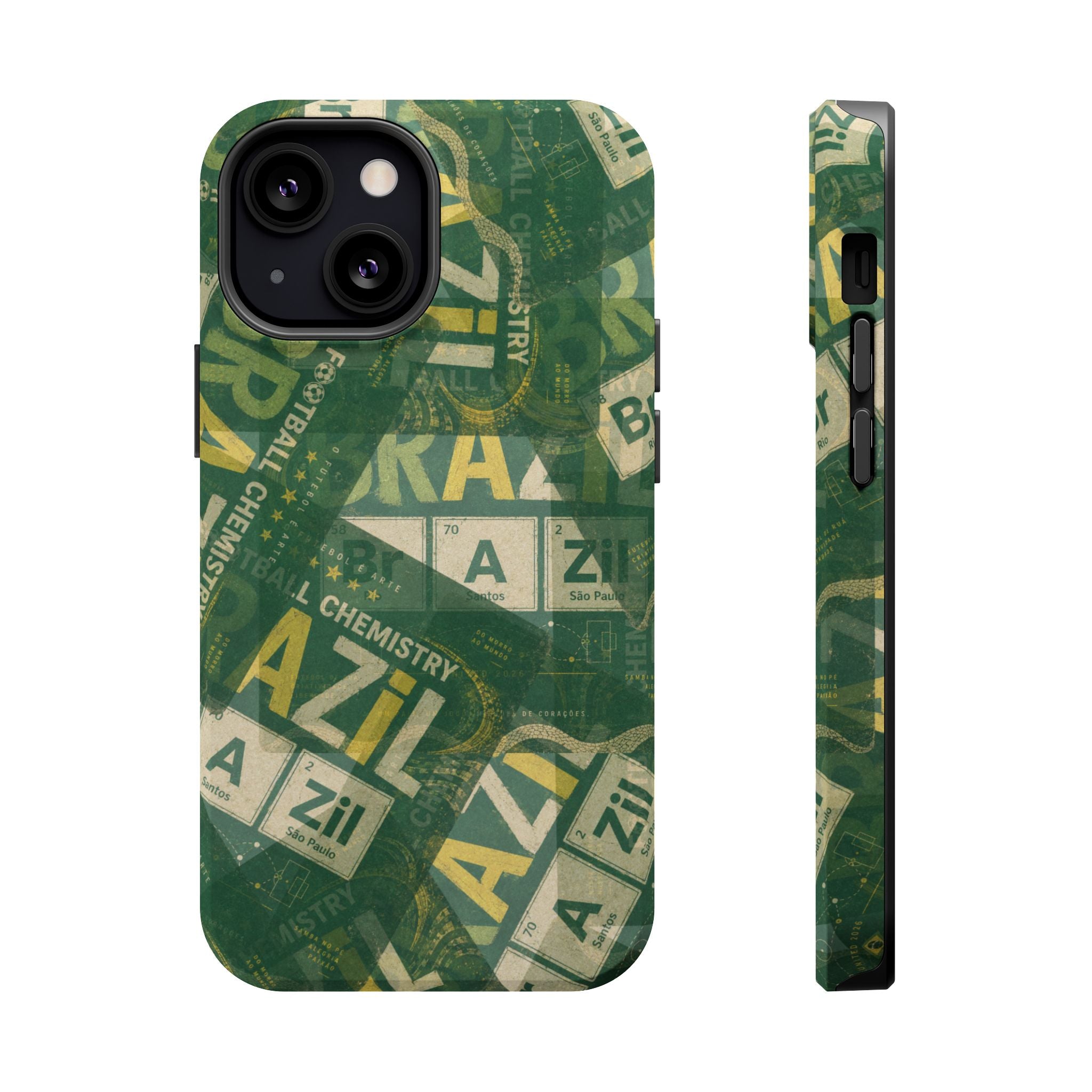 Brazil Football Phone Case | Green, gold, and chemistry.