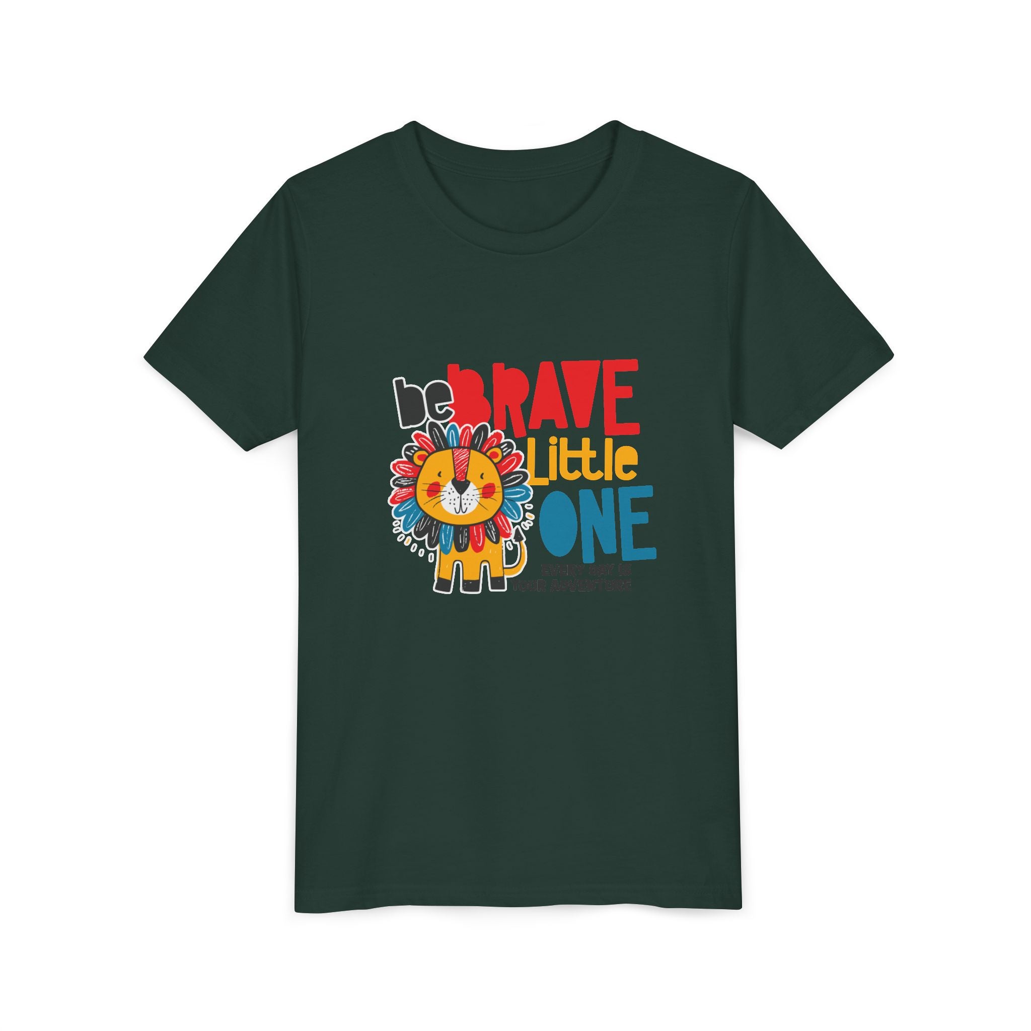 Be Brave Little One | Kids Motivational Graphic Cute Colourful Lion T-Shirt