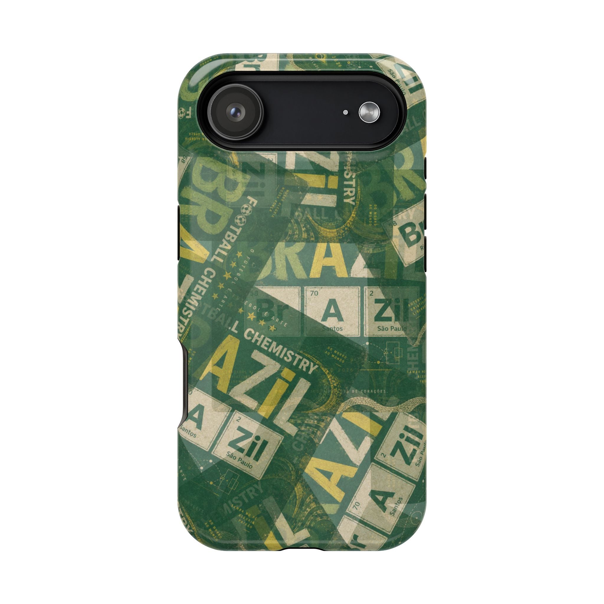 Brazil Football Phone Case | Green, gold, and chemistry.