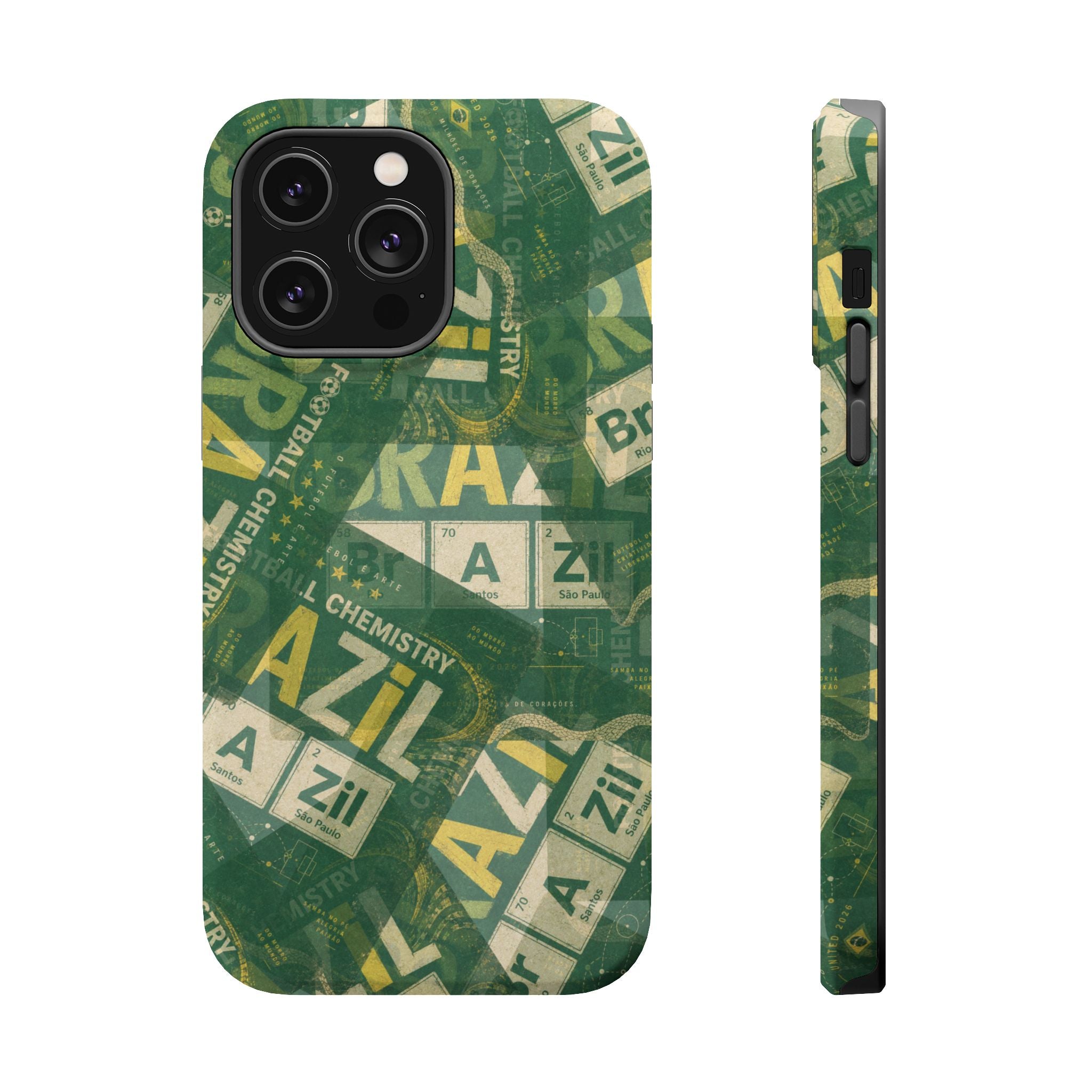 Brazil Football Phone Case | Green, gold, and chemistry.