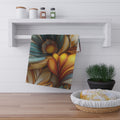 Sculpted Bloom Kitchen Towel - 3D Embroidery-Style Botanical Kitchen Towel motivational design