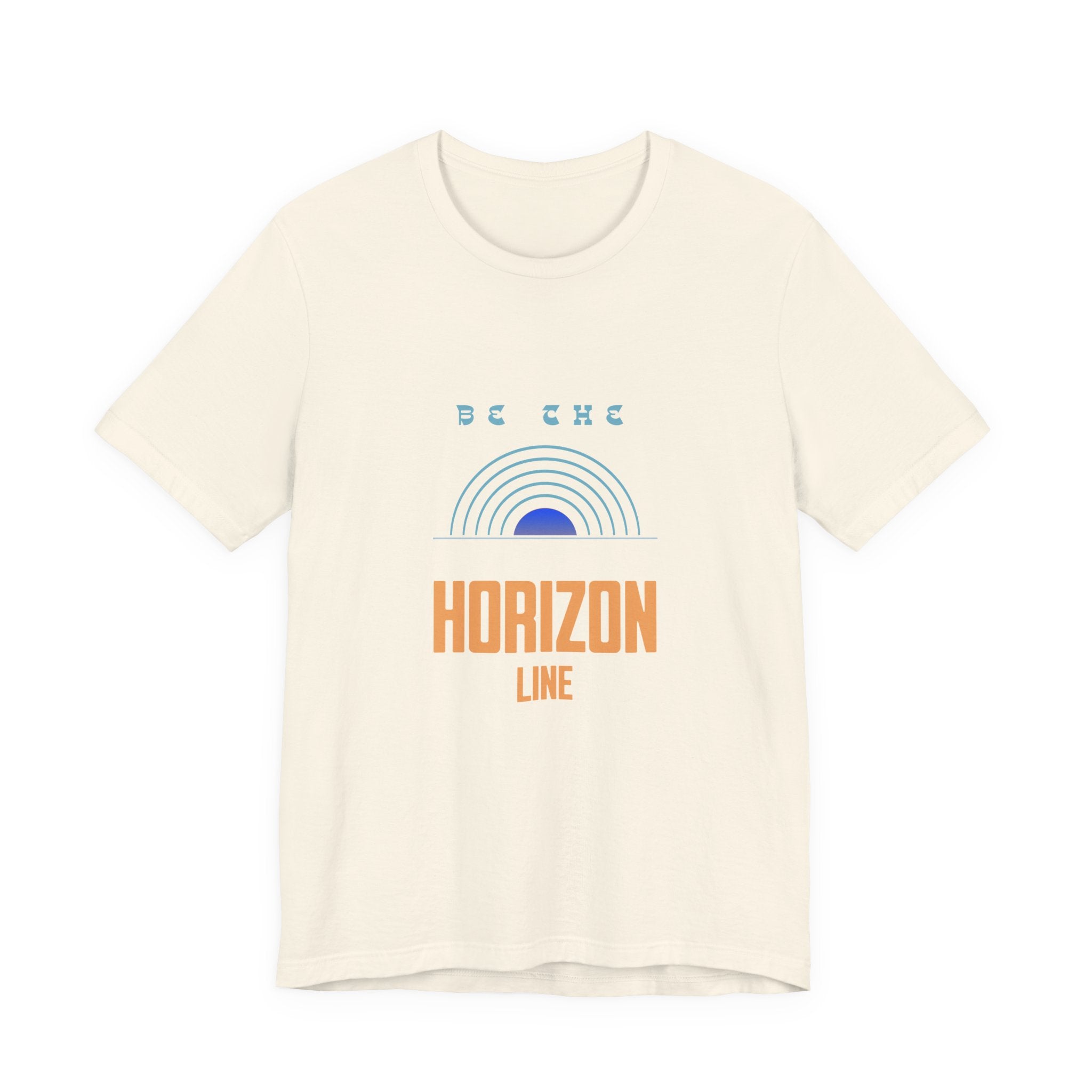 Be the horizon Line | Women's Motivational Graphic Minimalistic Retro Sunrise T-Shirt