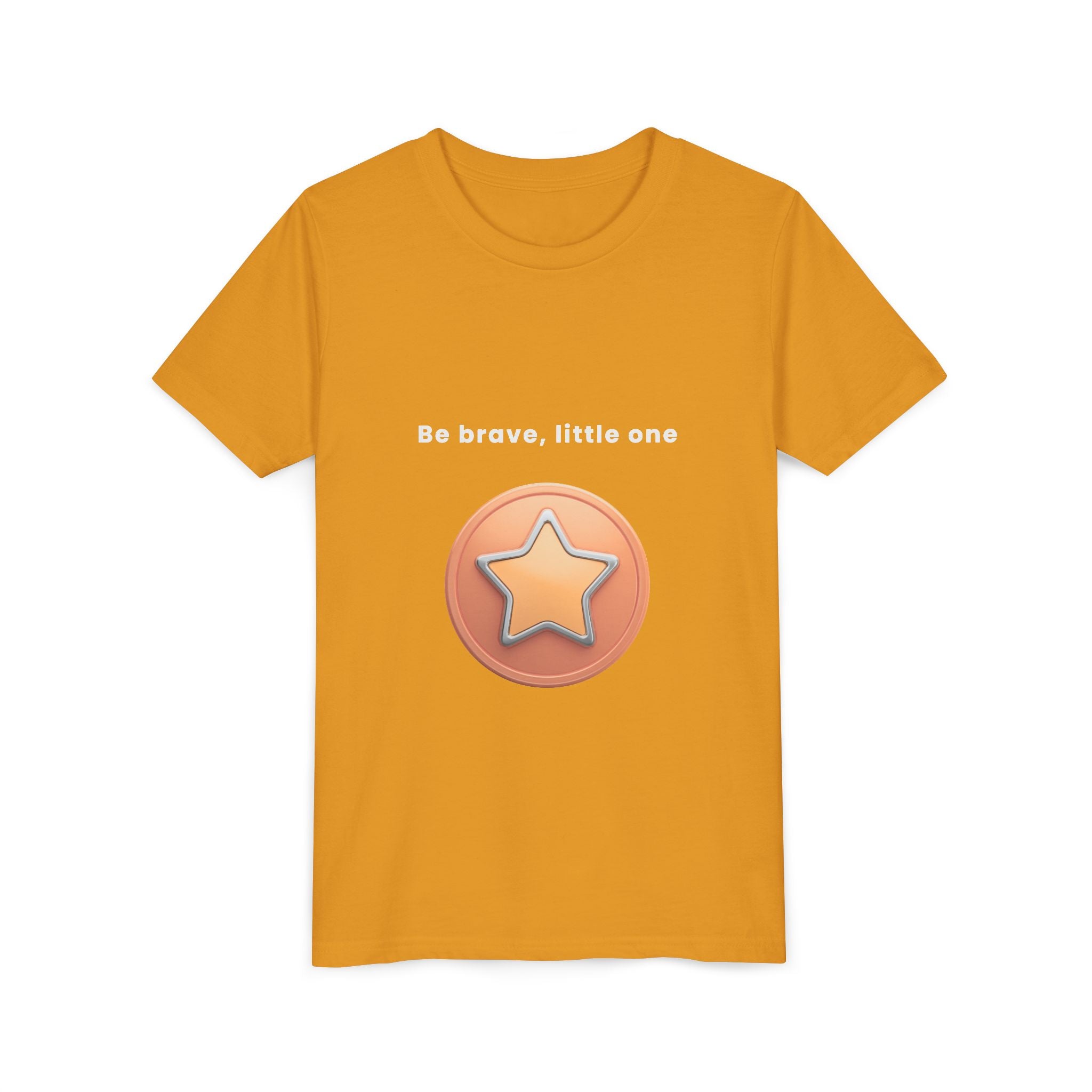 Be Brave Little One | Kids Motivational Graphic Bronze Star Badge T-Shirt