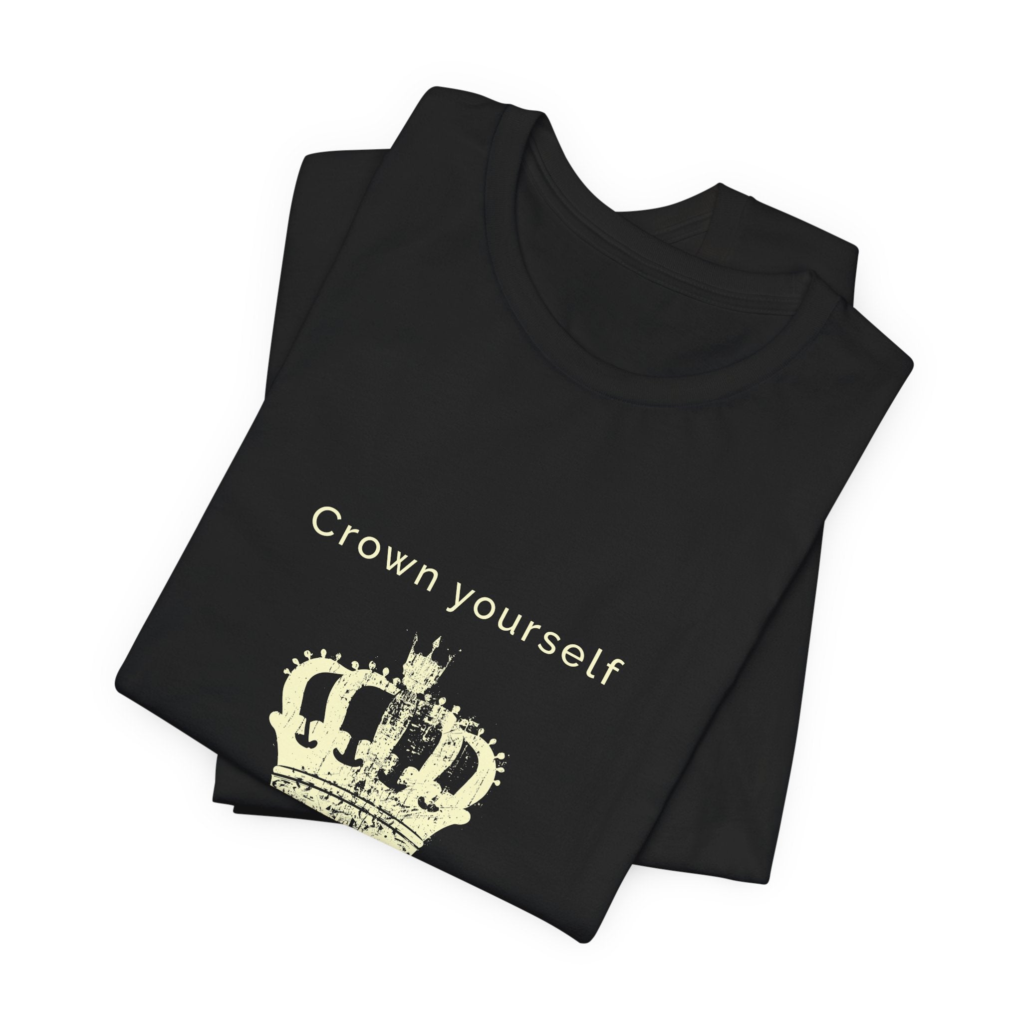 Crown Yourself | Women's Motivational Graphic Yellow Crown T-Shirt
