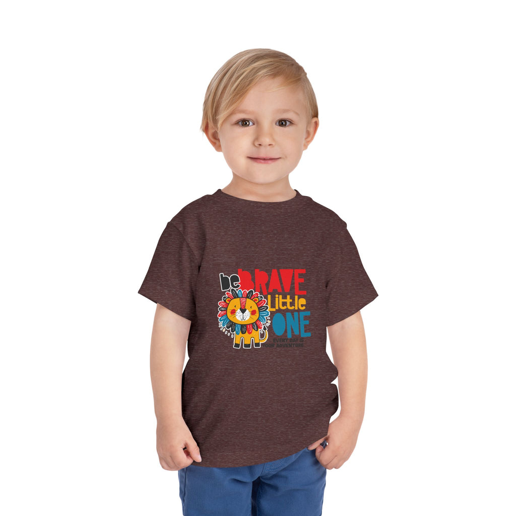 Be Brave Little One | Toddler Motivational Graphic Cute Colourful Lion T-Shirt